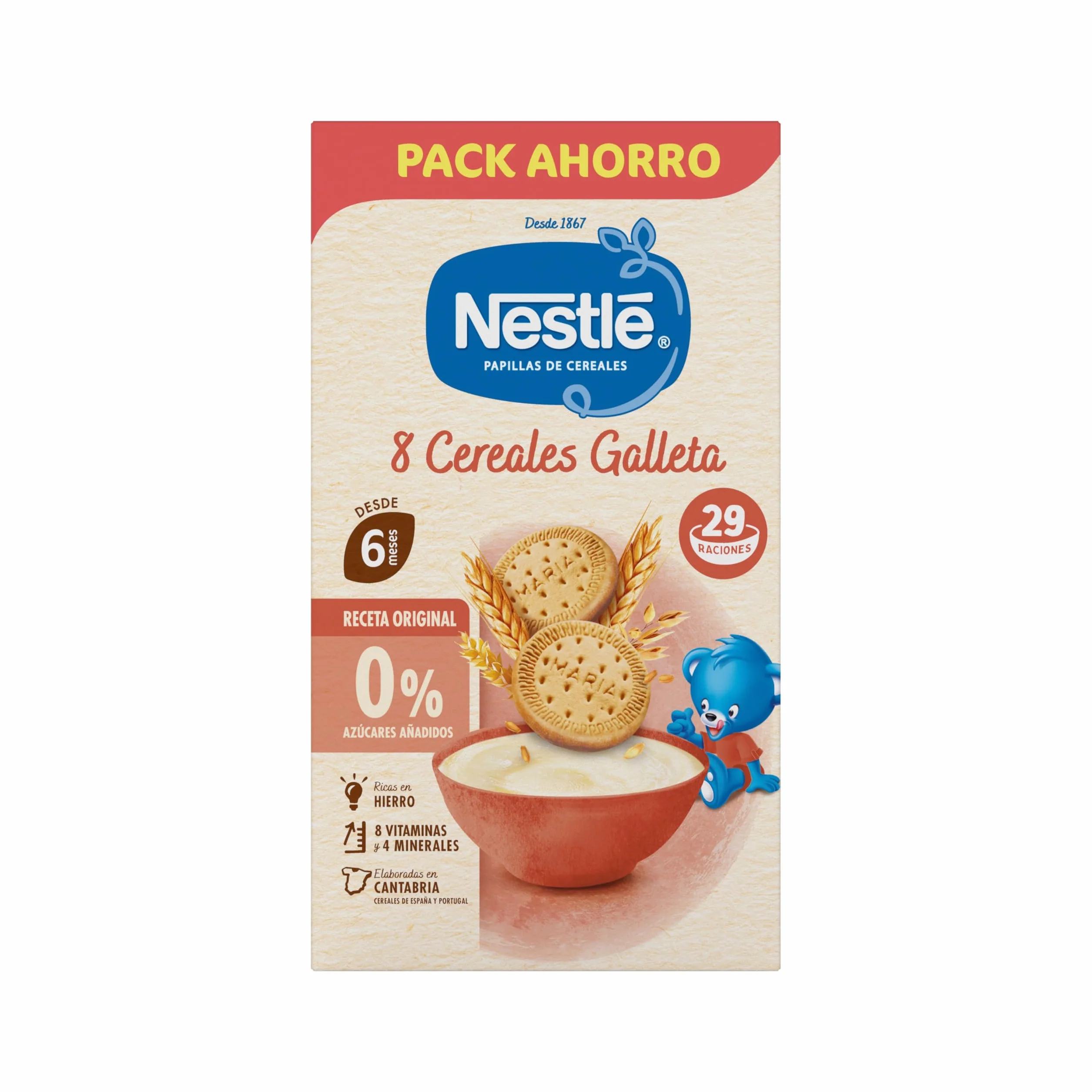 Nestle Papilla 8 Cereales con Galleta, 725 g