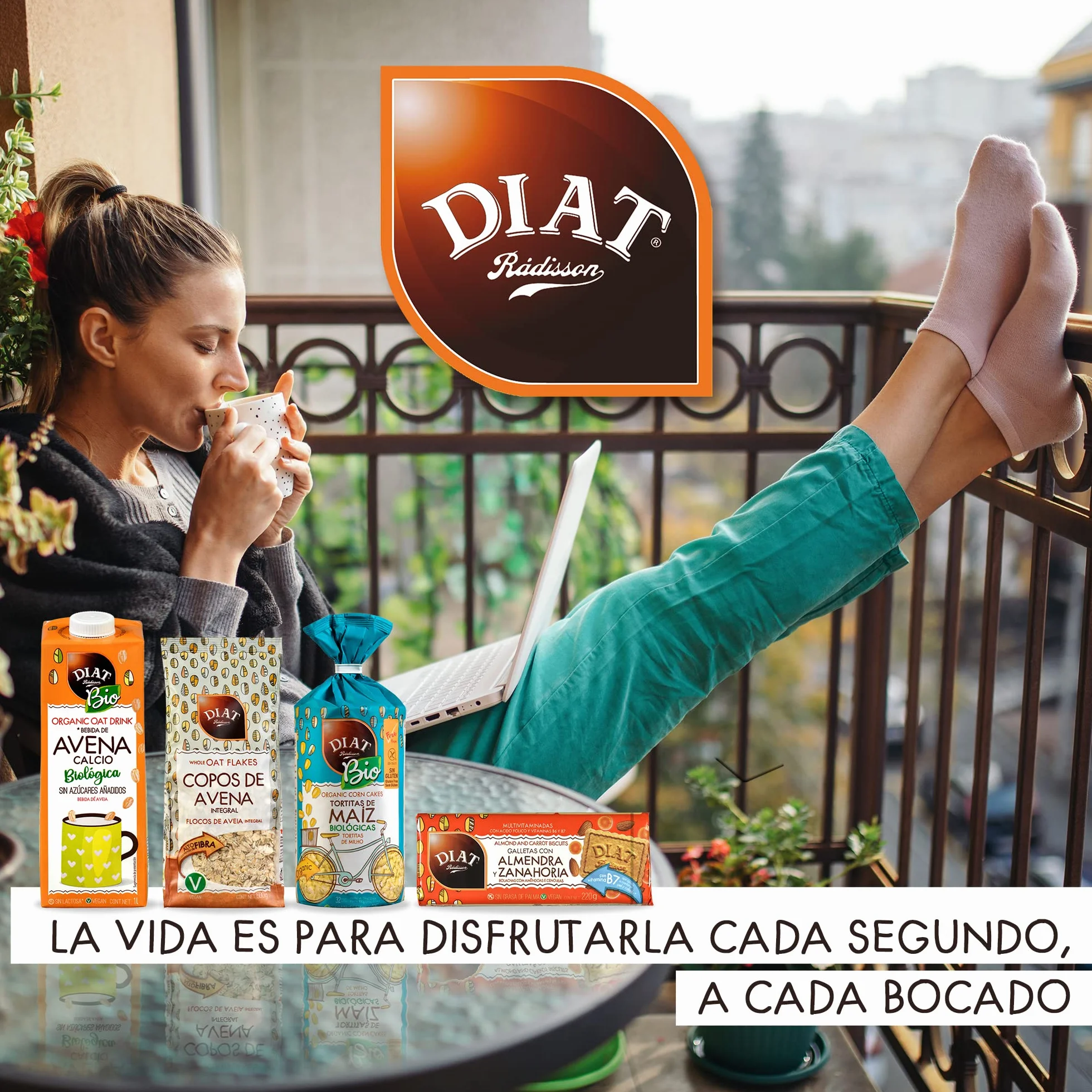 Bebida de Avena con Calcio Bio DIAT Radisson, Ecológica, Sin Azúcar Añadido, Baja en Grasas Saturadas, Sin Lactosa, Vegana