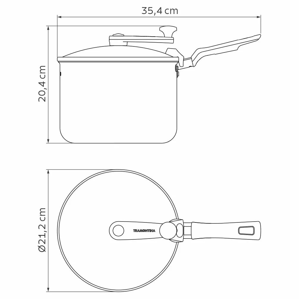 Tramontina Olla para Palomitas Loreto 20 cm 3.5 L Aluminio Antiadherente Rojo