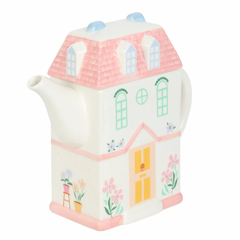 Pastel House Shaped Teapot