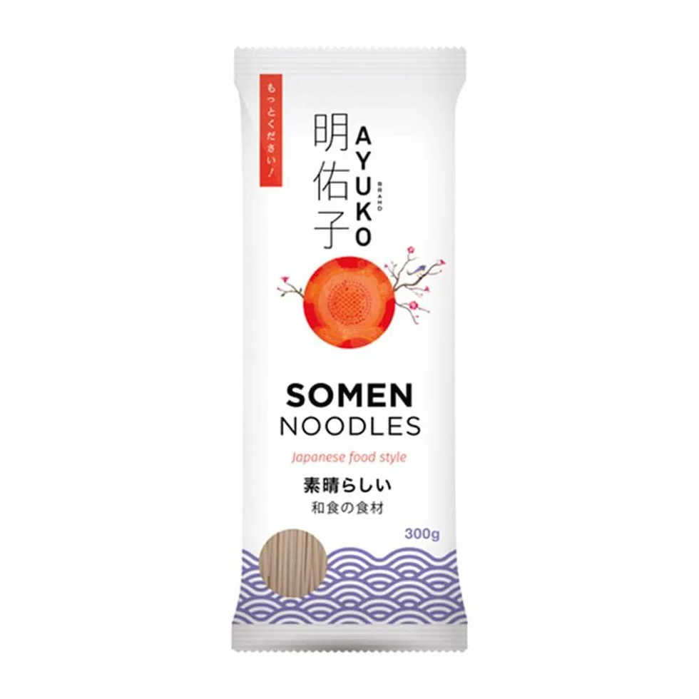 Fideos Somen Japoneses Finos 300 g Pack 3 Bolsas Noodles de Trigo Cocción Rápida