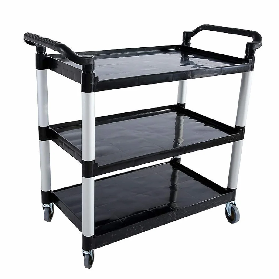 Carros Móviles, Carrito de la Sirviendo para el Hogar Servicio de Servicio Pesado Mano de Almacenamiento de Camiones de Almacenamiento, Plástico 3-Estante Carrito para la Hospitalidad, Medicina