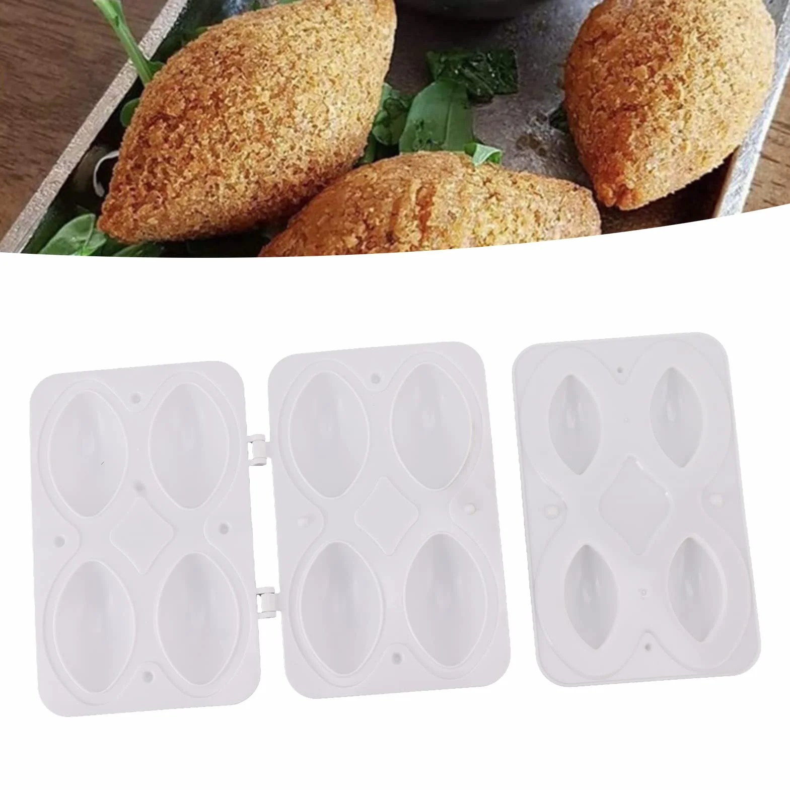 Molde para Hacer Rollos Kibbeh 7,4 cm, Herramienta de Prensa Manual, Accesorio de Cocina (4 Rejillas)