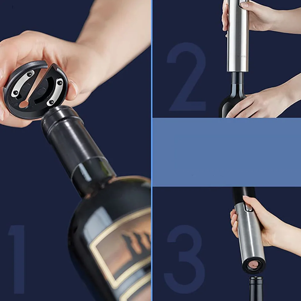 Abridor de botellas de cerveza y vino 2 en 1, abrebotellas eléctrico inteligente, juego de abridor de botellas de vino eléctrico recargable, adecuado para reuniones familiares, restaurantes, regalos