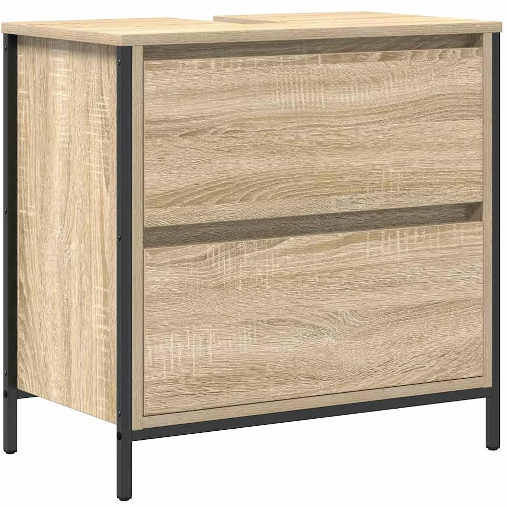 vidaXL Mueble De Baño Con Lavabo Y Cajones En Color Roble Sonoma 60 X 34,5 X 60 Cm