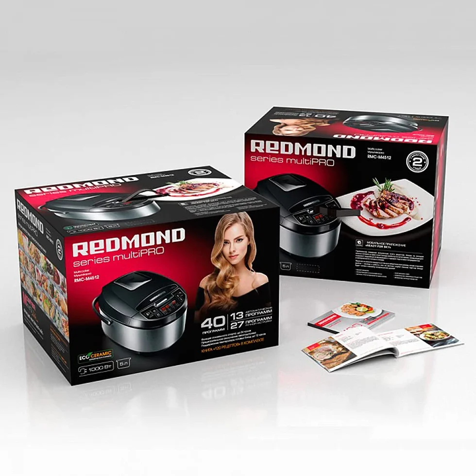 Multicocina REDMOND RMC-RMC-M4512 (ruso) con 40 programas (pan, cocción al vapor, etc.), pantalla táctil LCD, 5 litros, Multivarka