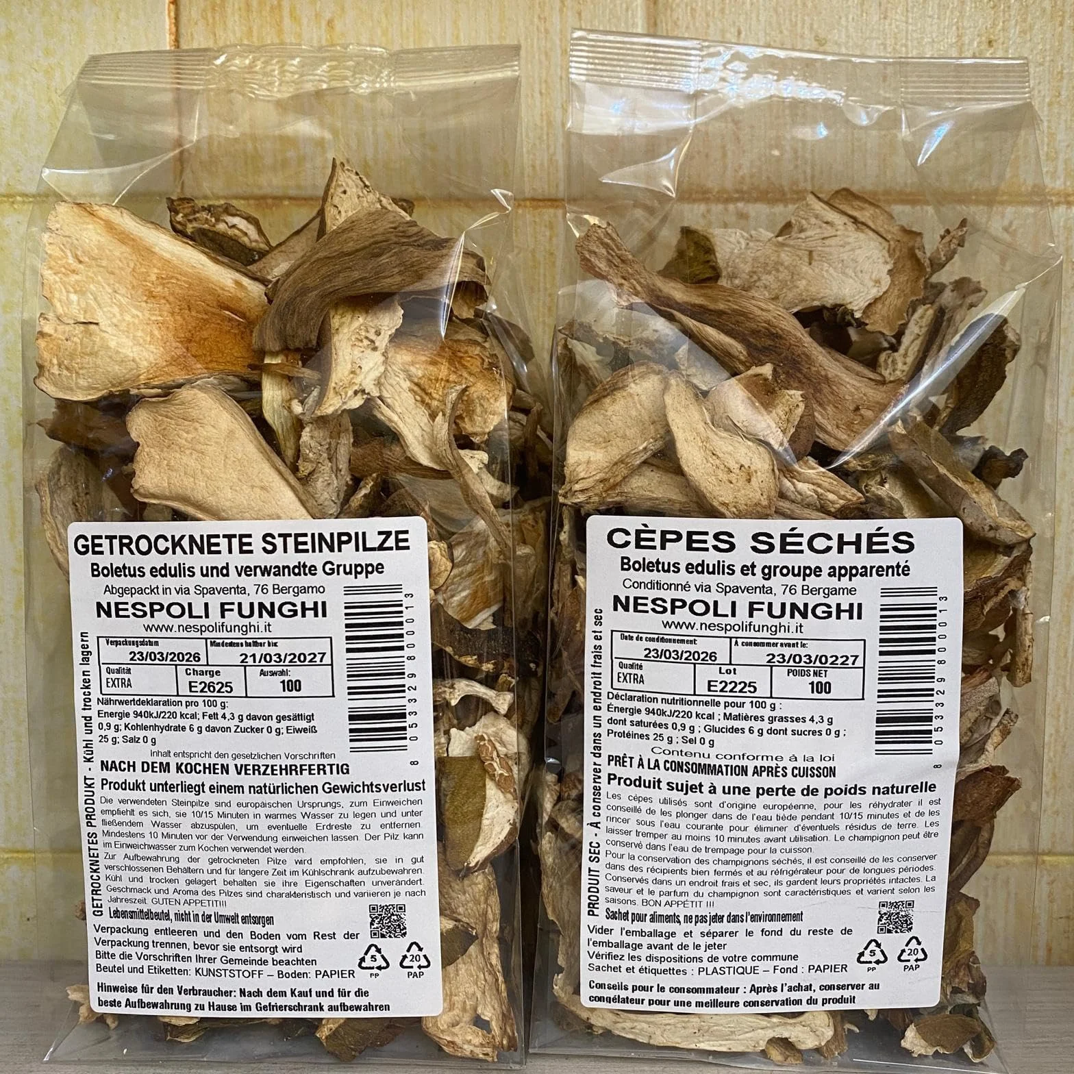 Boletus secos 50 g calidad extra Nespoli Funghi