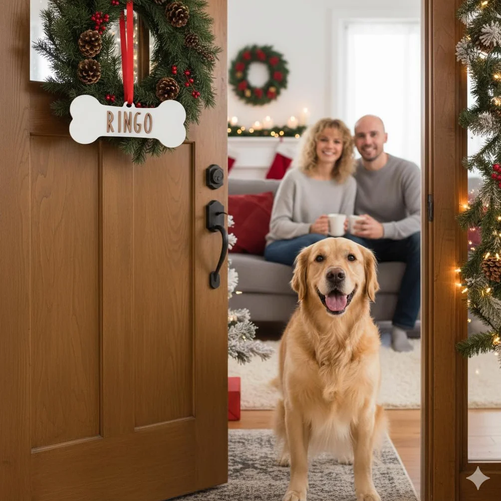 Adornos Navidad Personalizados: Decoracion Arbol, Placa Perro, Bola Navidad, Letras Madera, Hueso