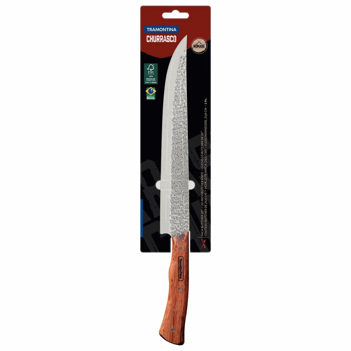 Tramontina Cuchillo para Carne Acero Inoxidable Mango Madera Nômade 25,5 cm
