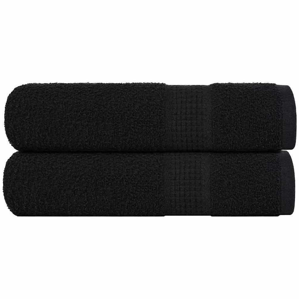 FROGN - Juego de 2 toallas de baño negras de 100 x 150 cm, 360 g/m², accesorios de baño altamente absorbentes
