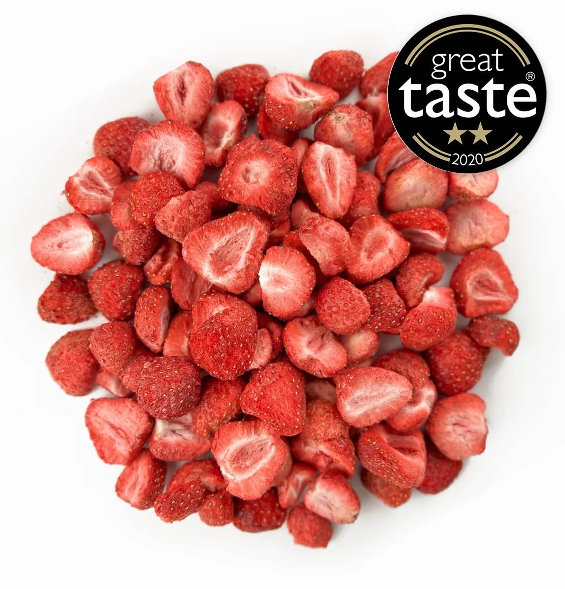 BRIX Mitades de Fresas liofilizadas 100% Naturales 75g Sin OGM Gluten Vegano