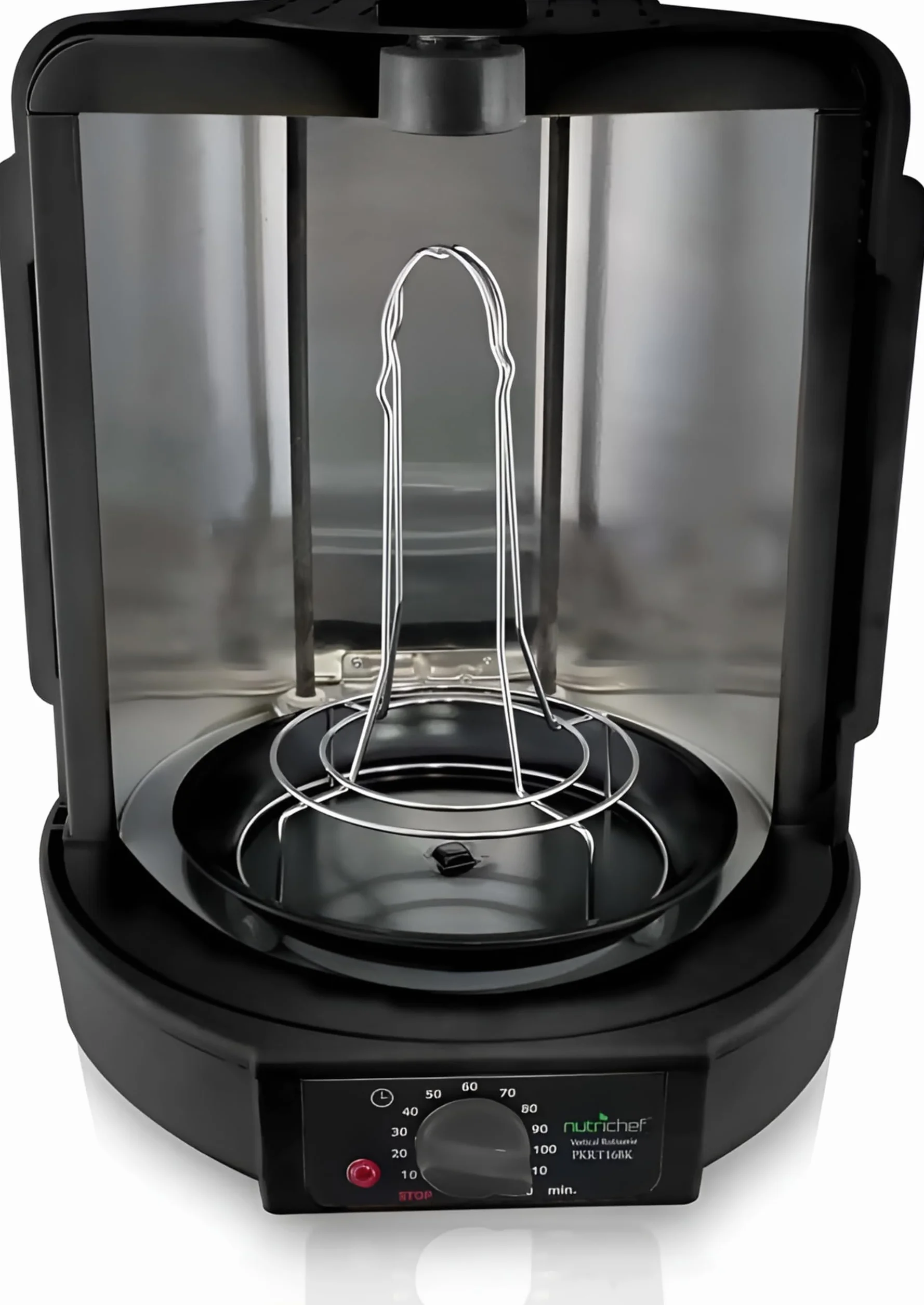 NutriChef Horno Giratorio Vertical de Sobremesa 700W Parrilla Eléctrica Rotativa para Pollo Kebab Shawarma