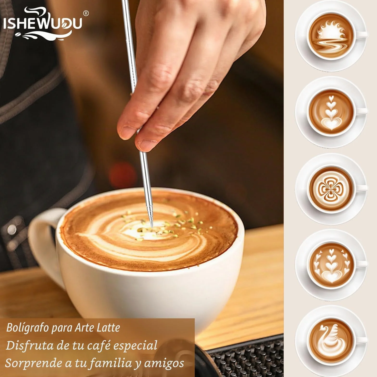 ISHEWUDU - Jarra espumadora de leche (300ml/12oz)