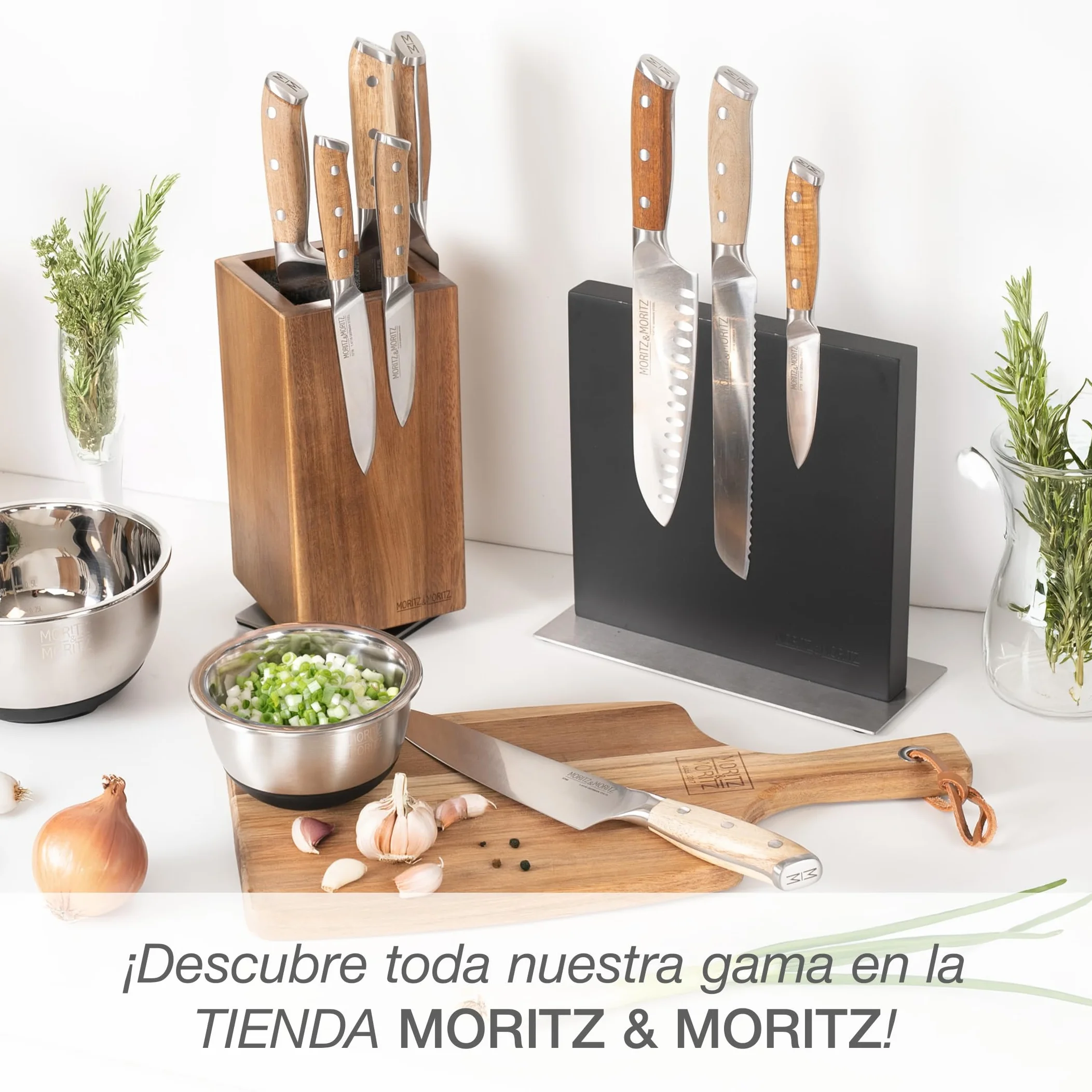 Moritz & Moritz Bloque magnético para cuchillos negro – Soporte magnético con fuerte agarre