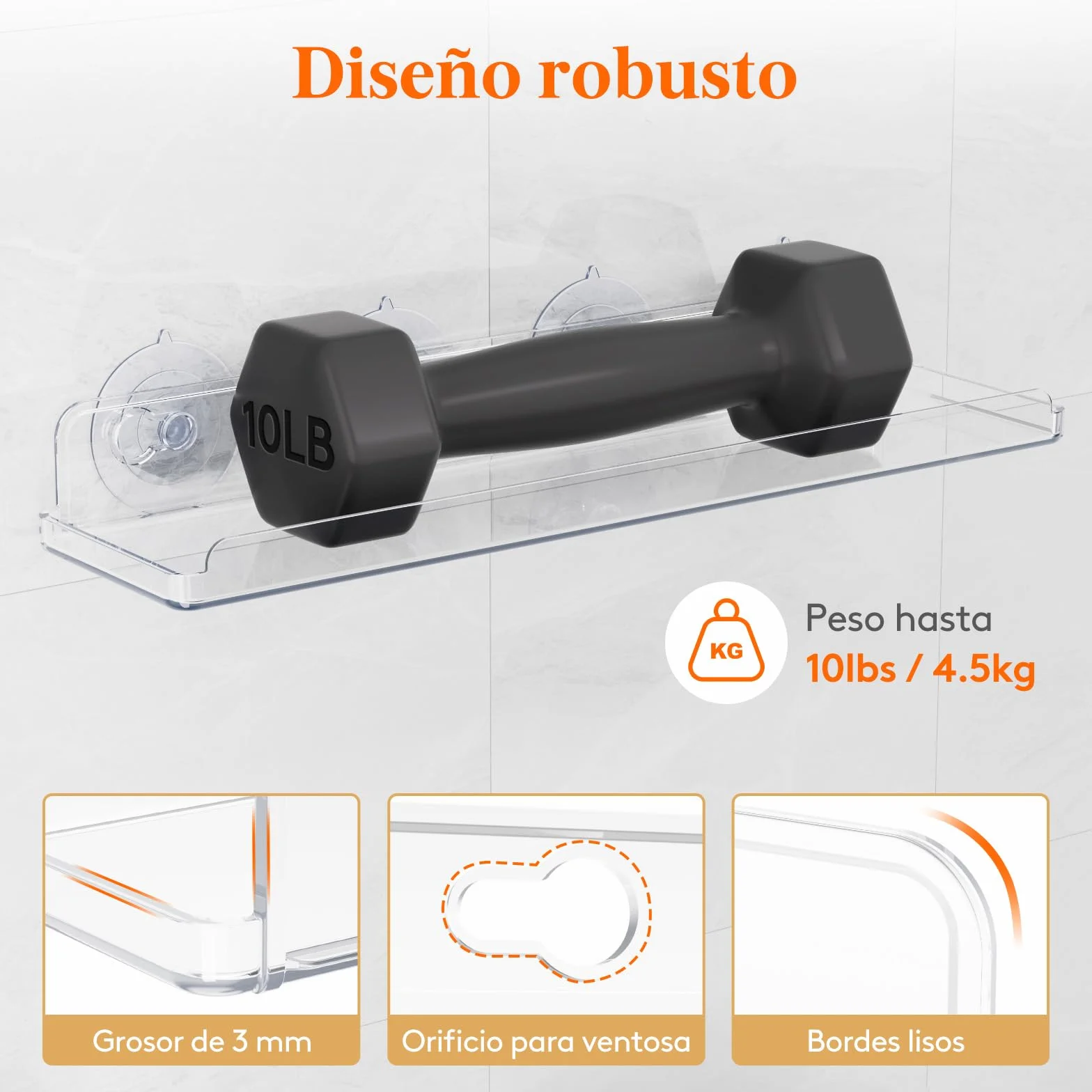 Lifewit Estanterias Plantas para Ventana, 3 Pack 38cm Baldas flotantes para Plantas Suculentas Interiores y Verduras en Miniatura, Repisas con Estante de Ventosas Acrílicas para Baño/Habitacion
