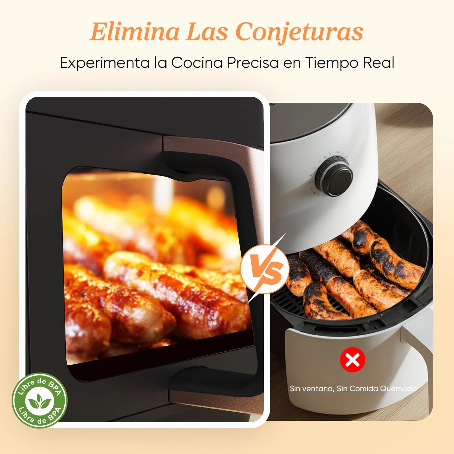 Cosori Freidora de Aire Grande 8,5 Litros Doble Cesta con Ventana Multifunción 10 en 1 Alta Potencia Bajo Ruido