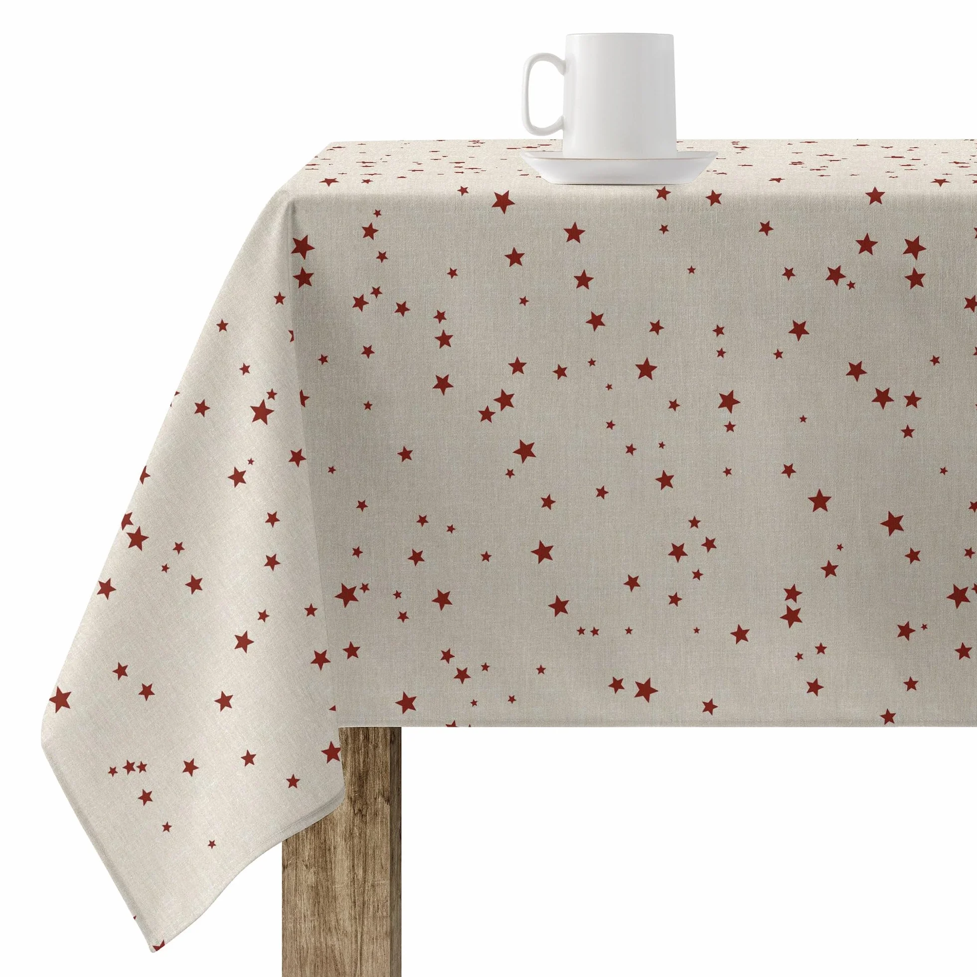 BELUM | Mantel Navidad XL 180x300 cm 100% algodón resinado Antimanchas (Tacto no plastificado) Modelo Merry Christmas 23
