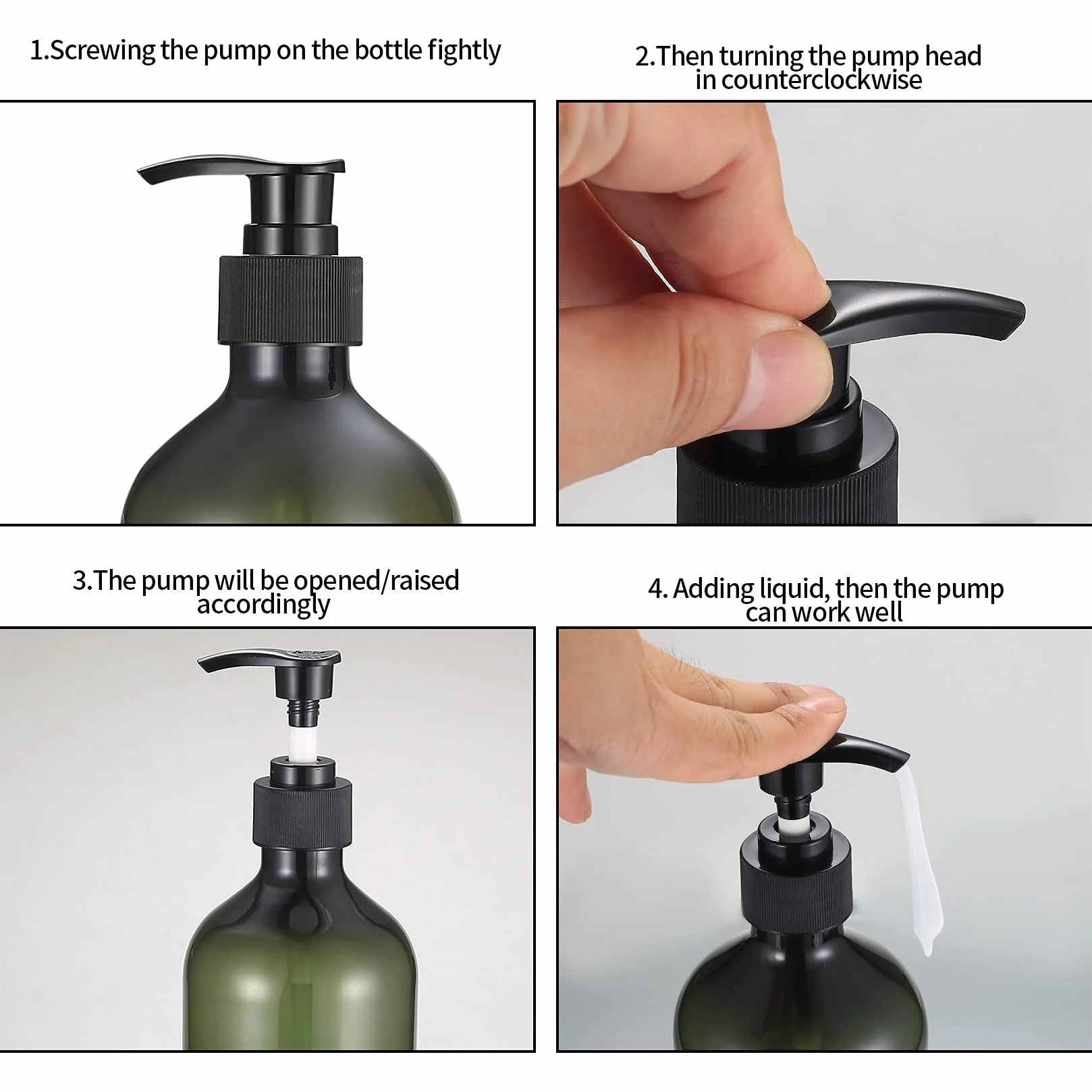 Botes Botellas dispensadores dosificador vacías 500ml plastico para loción champu gel jabon manos ducha rellenables baño