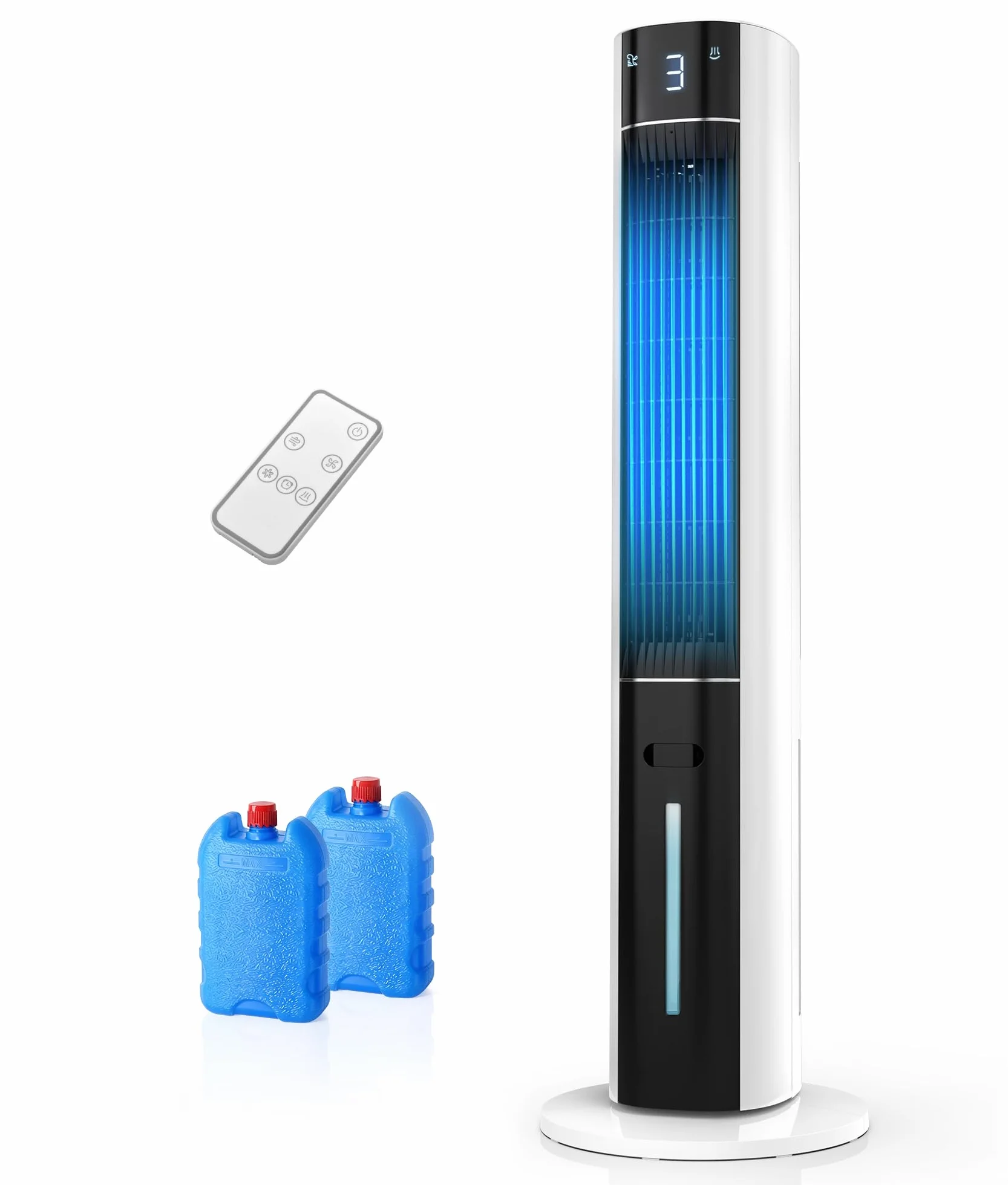 Climatizador Evaporativo Portátil- Alternativa al Aire Acondicionado Portatil Enfriador de Aire Silencioso,3 Modos, Temporizador 12H, Mando, Función Aroma, Blanco