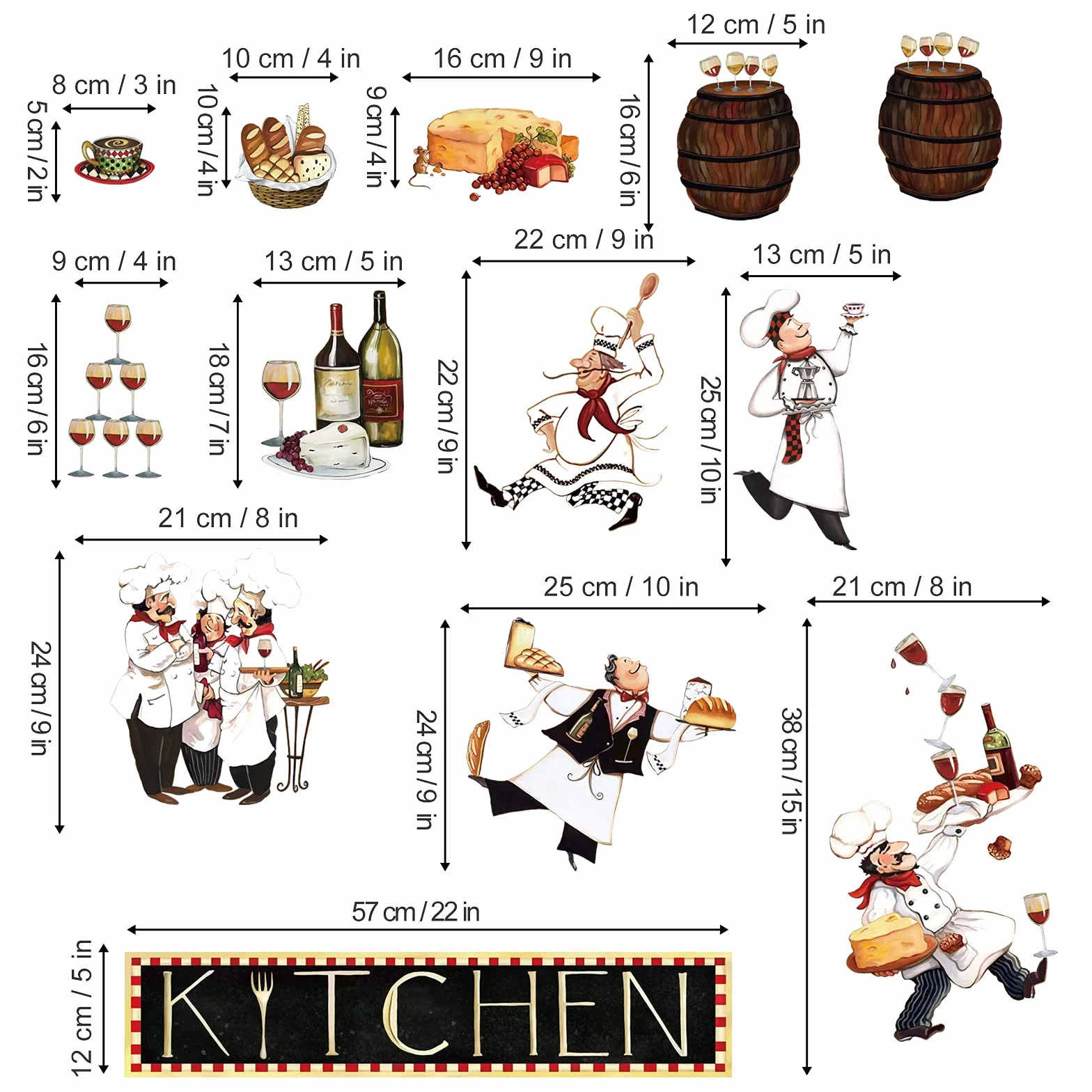Decalmile Pegatinas de Pared Cocina Cocinero Vinilos Decorativos Cocina Comedor Restaurante