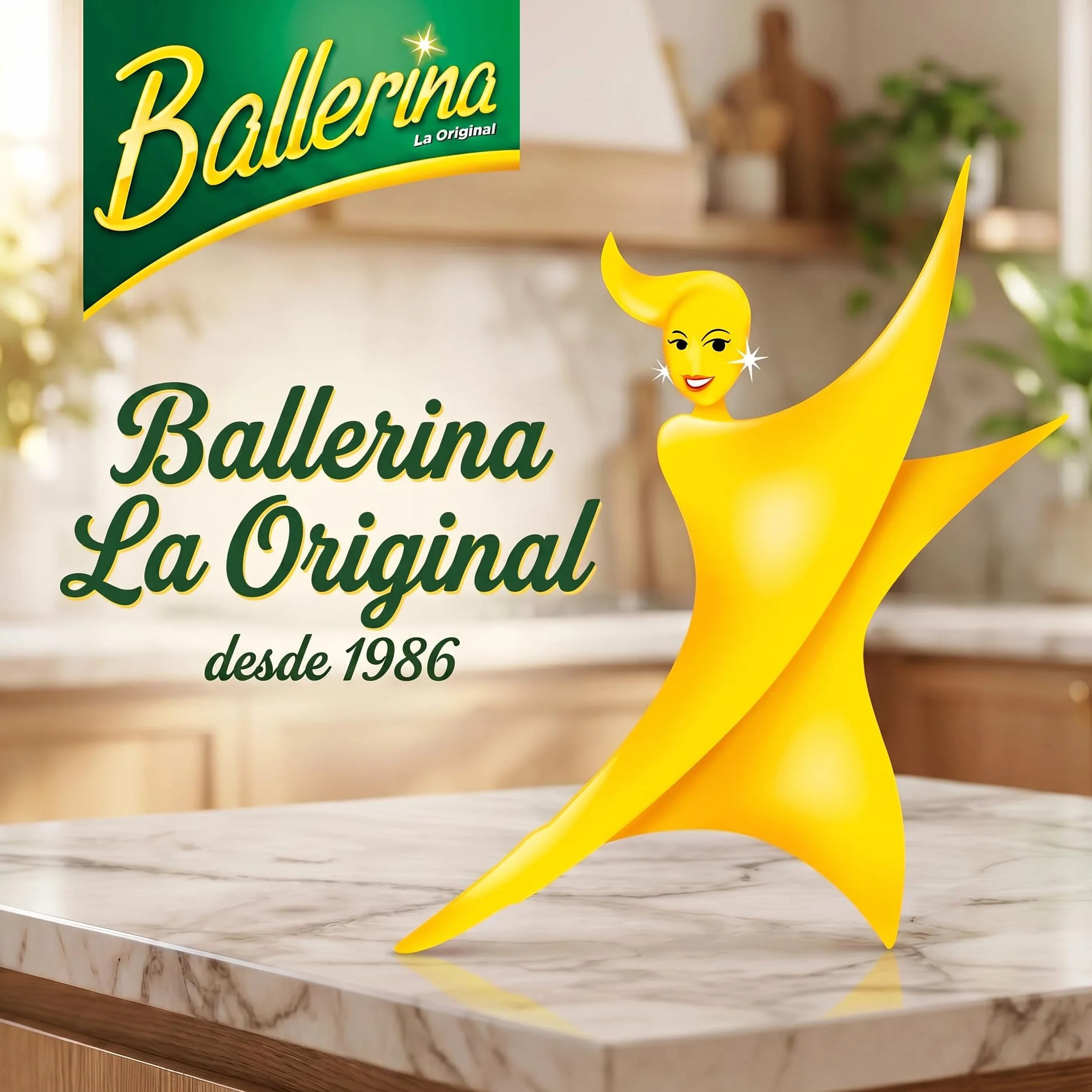 Ballerina Bayeta Amarilla Original | Desde 1986 | 35x35 | Alta Absorción | Lavable a 60° con Lejía | Pack 3 Unidades