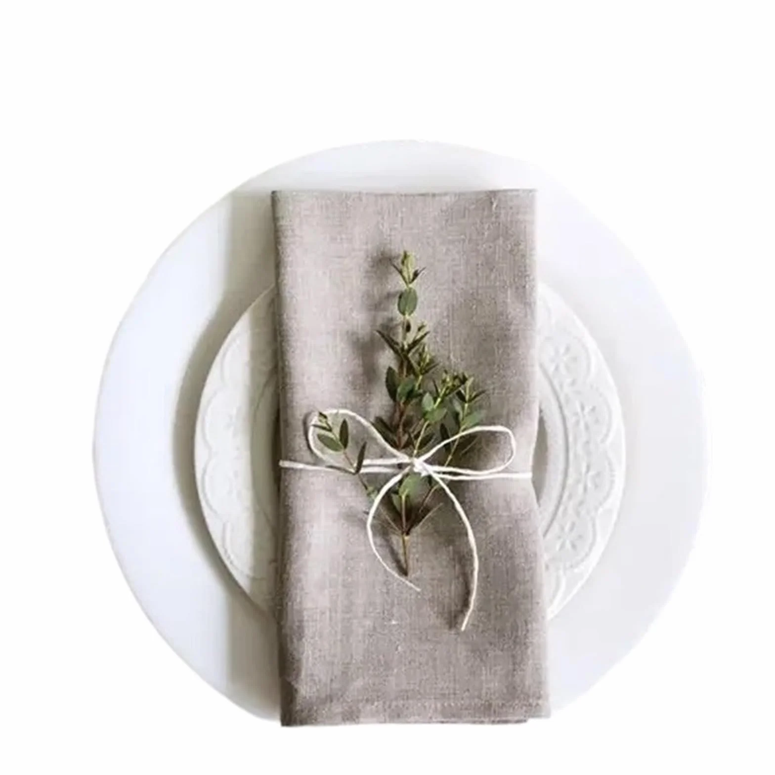 Servilletas de Tela 12 servilletas de Lino, servilletas de Tela de Lino, servilletas de Mesa for cenas de Bodas, 4 tamaños Disponibles(Linen 40x40cm)