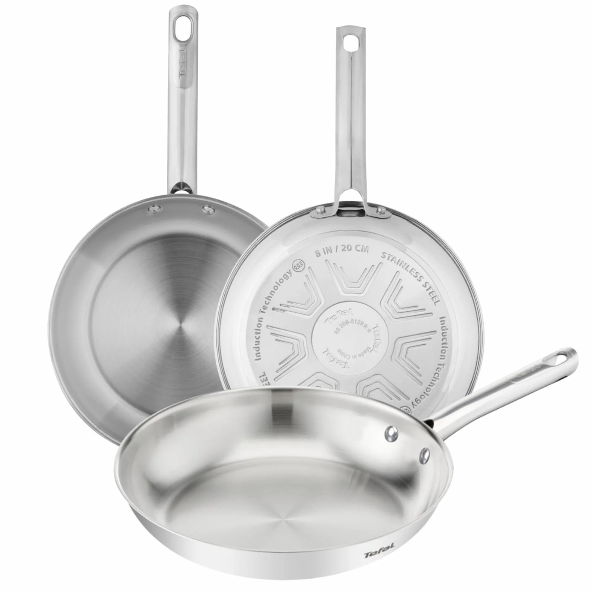 Tefal Duetto On Juego de Sartenes 20/24/28 cm Acero inoxidable Apto inducción