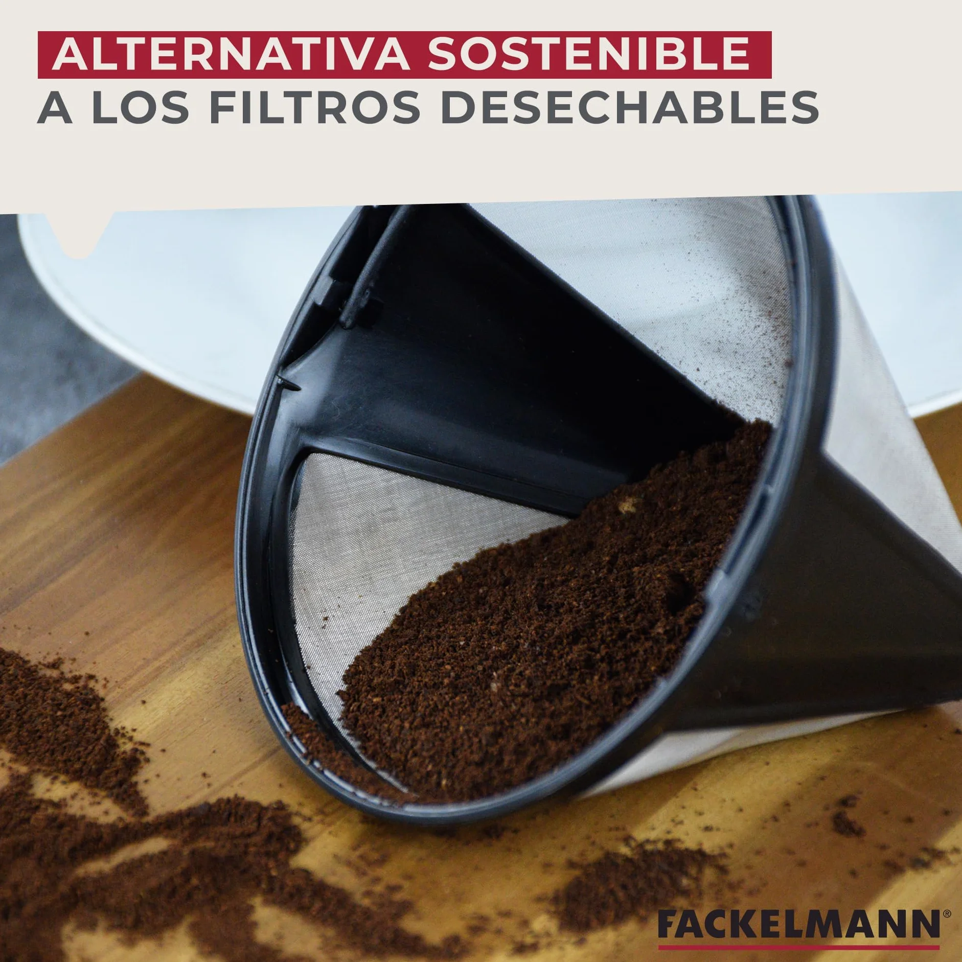 Fackelmann Filtro Permanente Café o Té nº4, Malla de Acero Inoxidable, Reutilizable, 11.5x8.5cm