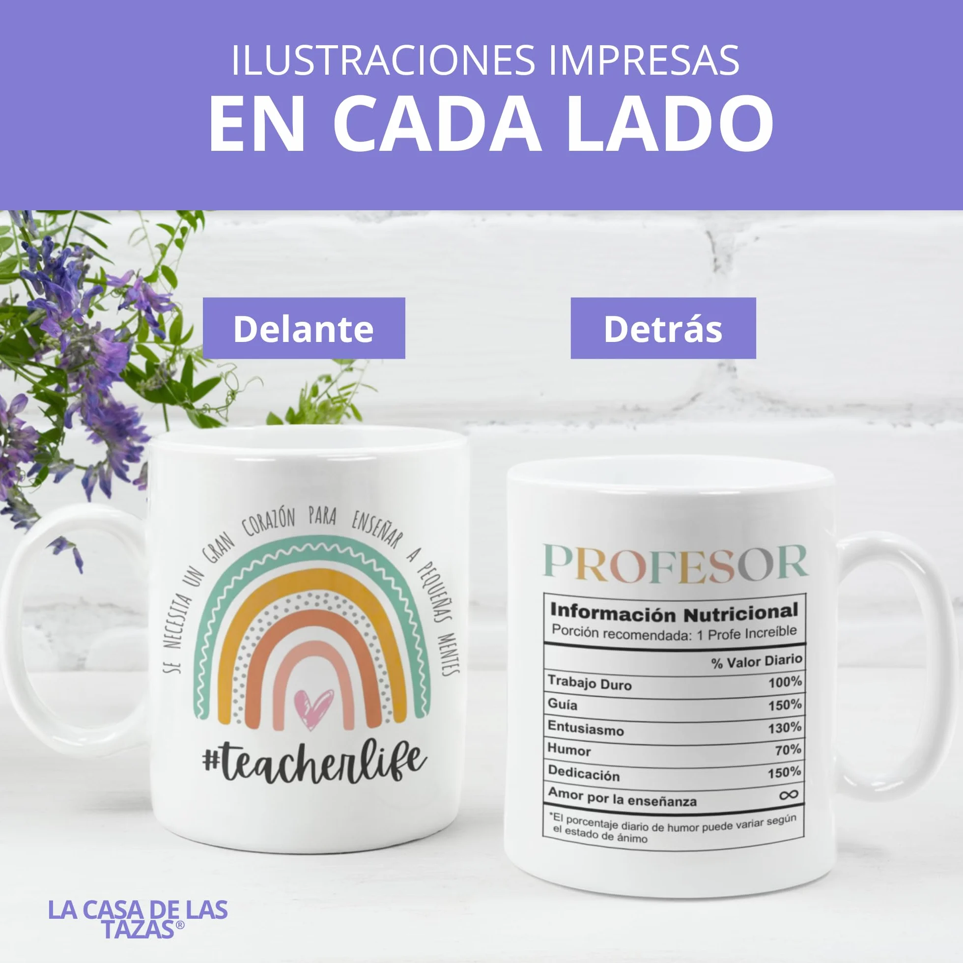 Detalles Únicos para Profes - Regalo Original Profesora - Taza Profesor - Regalos Maestra Infantil - Regalo Teacher (Diseño 1)