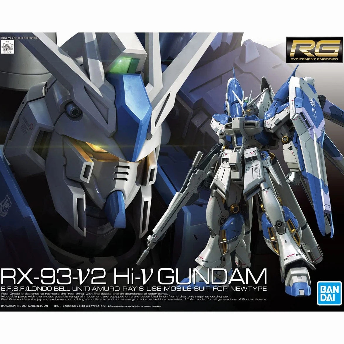 Bandai Model Kit - RG 1/144 Hi-v Gundam - Kit de Modelo (197709)