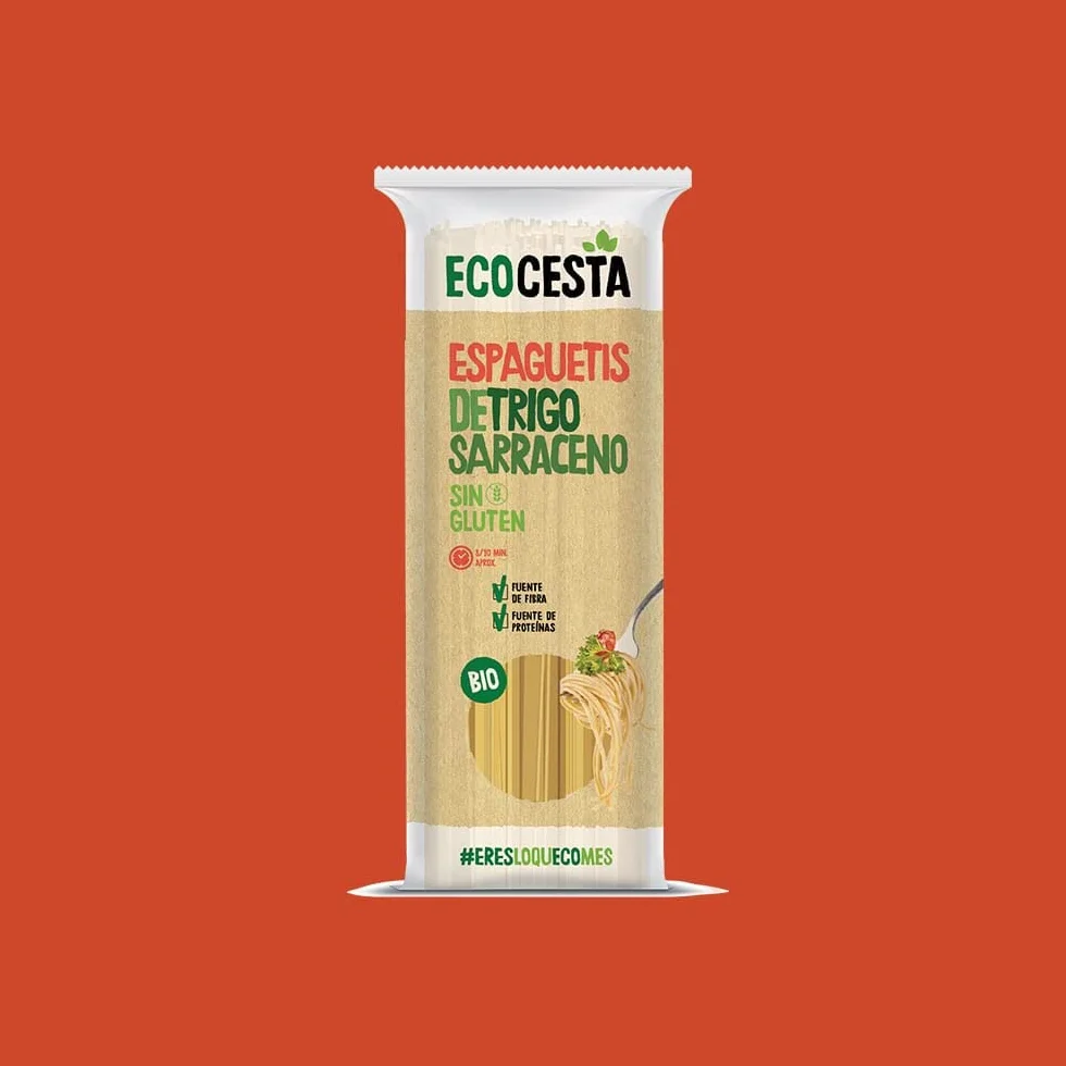Espaguetis de Trigo Ecológico Ecocesta 500 g Sin Gluten Alto en Fibra y Proteínas