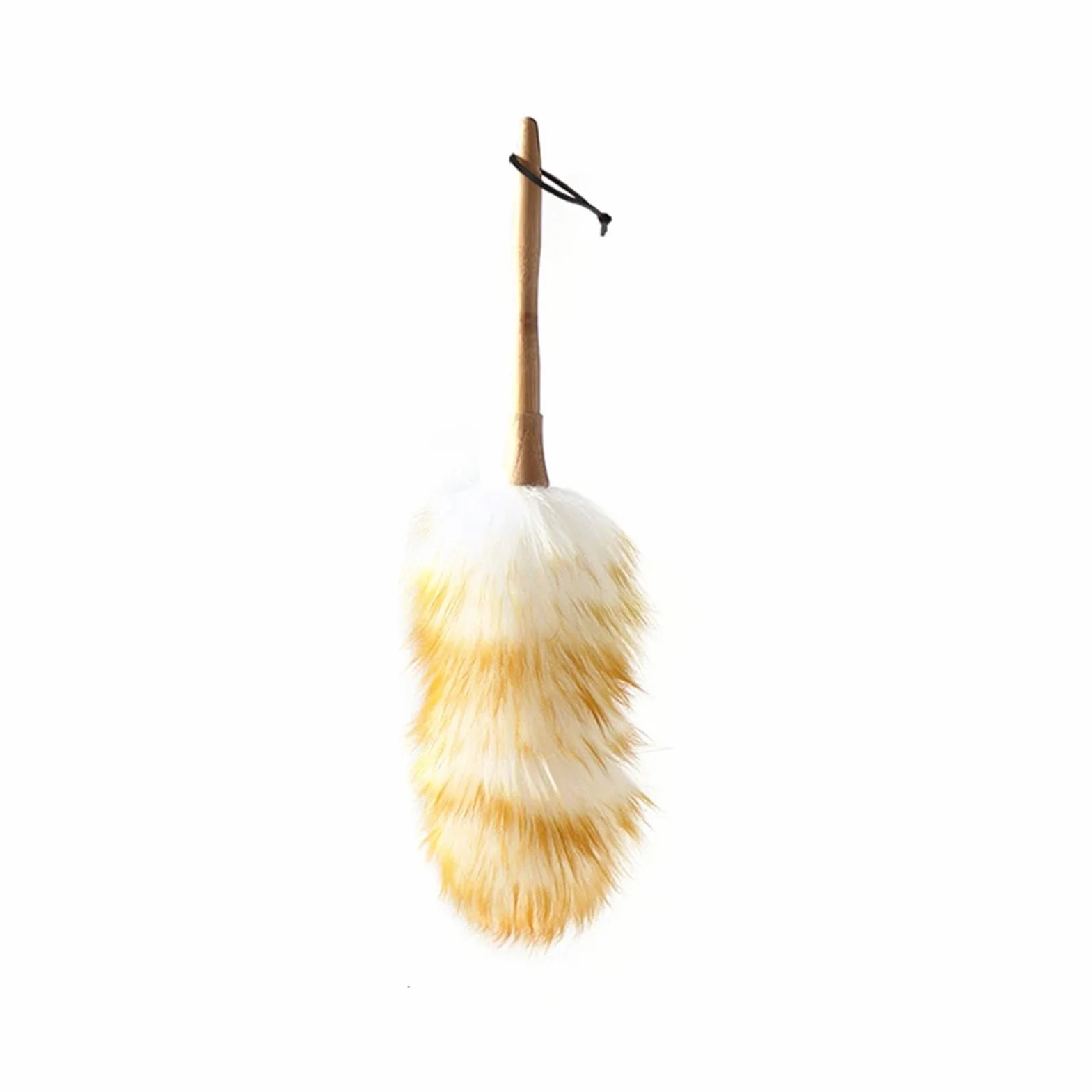 Cepillos de limpieza de escobas de mano Pusor de luna de cordero con mango de madera maciza, buenos agarres, antiestático, flexible, plumero for el hogar, oficina y coche Cepillo de limpieza de cerdas