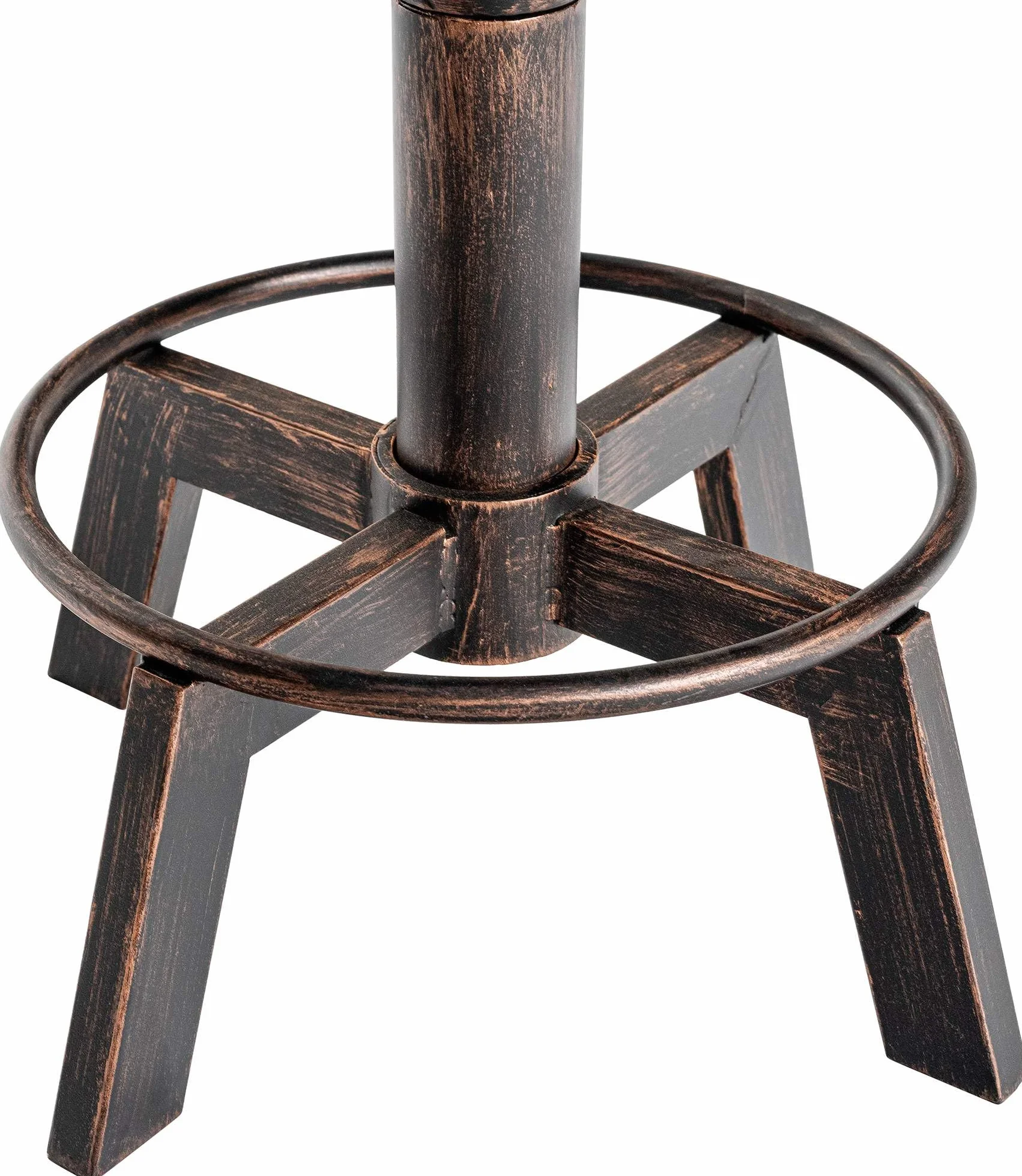 CLP Taburete Destin con Asiento Redondo Acolchado En Polipiel I Silla De Altura Ajustable con Base Metálica, Color:Bronce