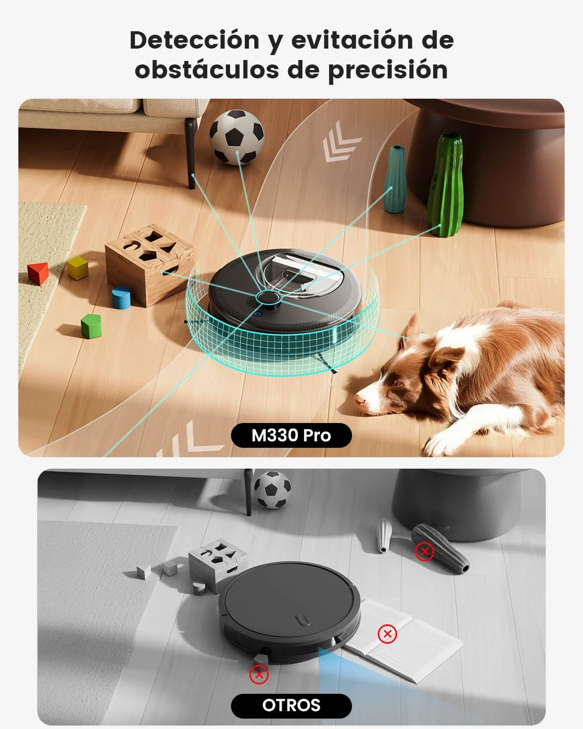 Lefant M330 Pro Robot Aspirador y Fregasuelos 3 en 1, 5000Pa Succión, Navegación dToF, 150min