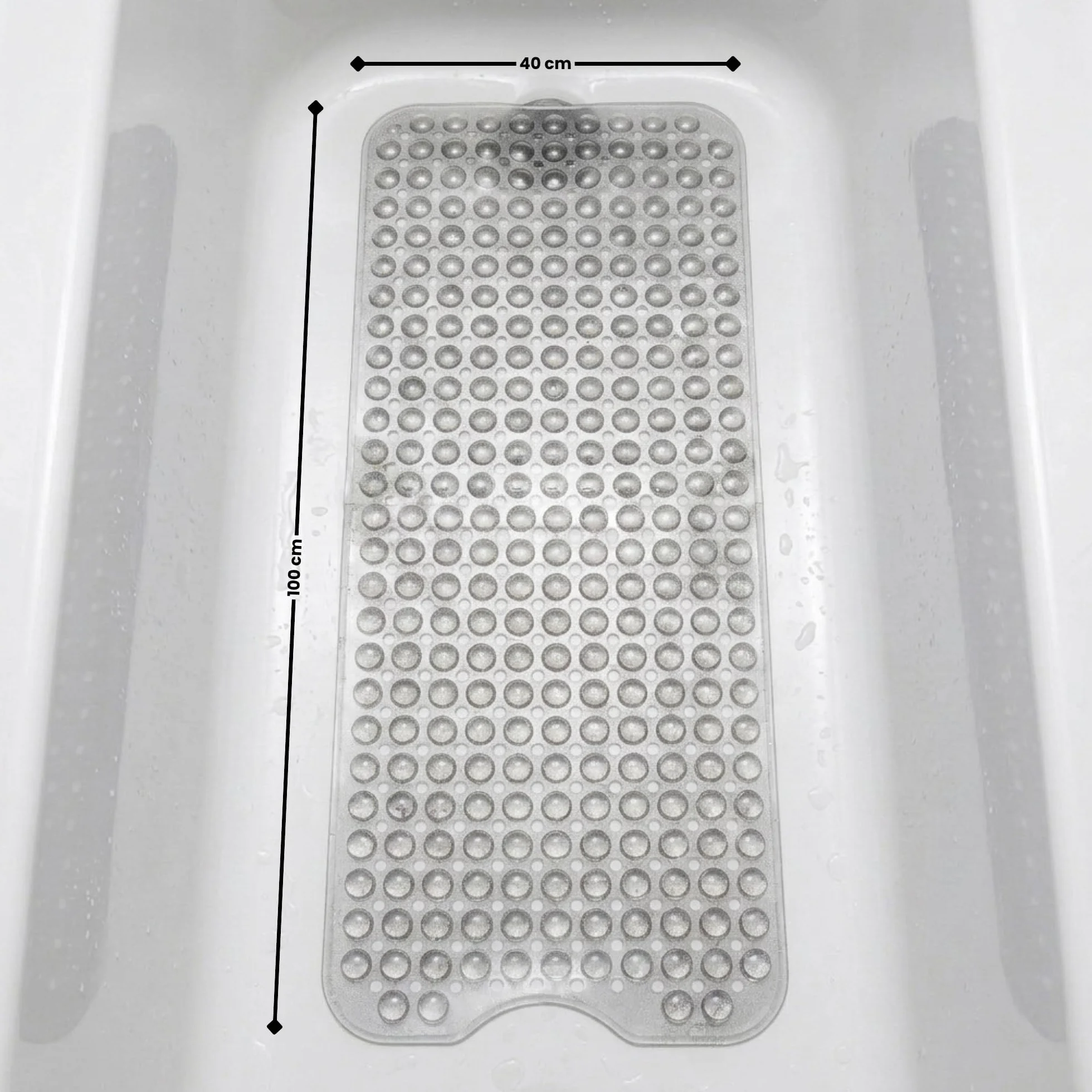 Alfombra Bañera Antideslizante 100x40 cm Burbujas con Ventosa sin BPA Antibacterial Lavable a Máquina