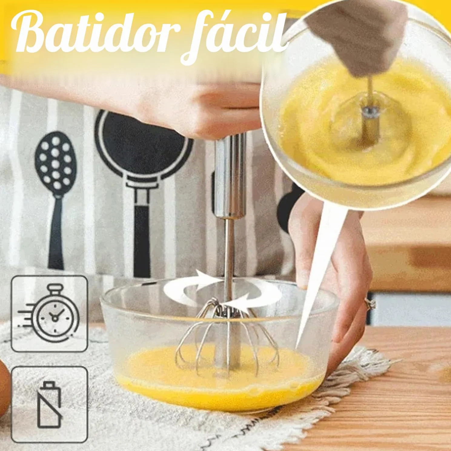Batidora de mano semiautomática de acero inoxidable 14 in
