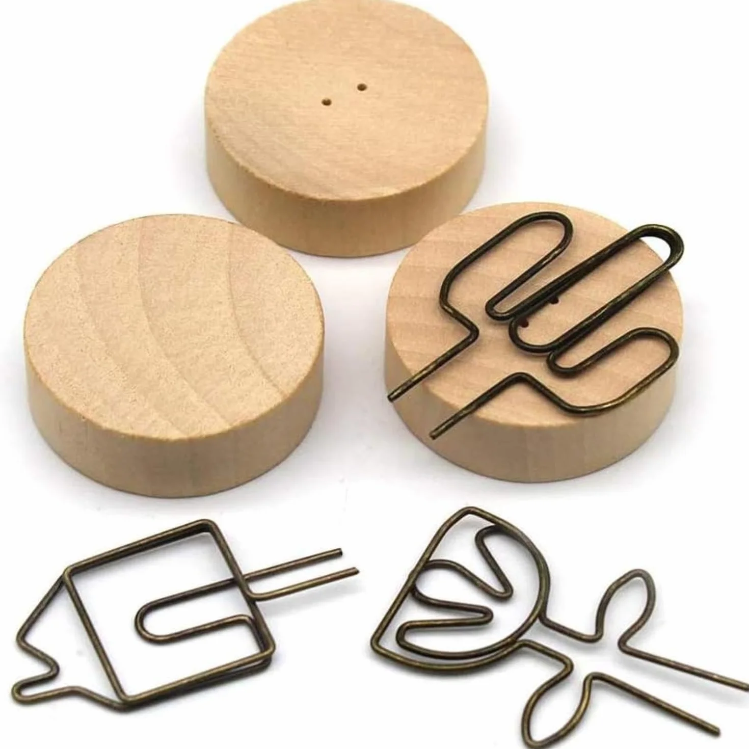 28 Piezas Memo Clip, Clip de Nota Memo, Soporta Tarjetas Madera, Porta Tarjetas de Madera, Soporta Tarjetas Mesa Boda, para Cenas Familiares, Bodas, Oficinas, Decoración de Restaurantes (7 Estilos)
