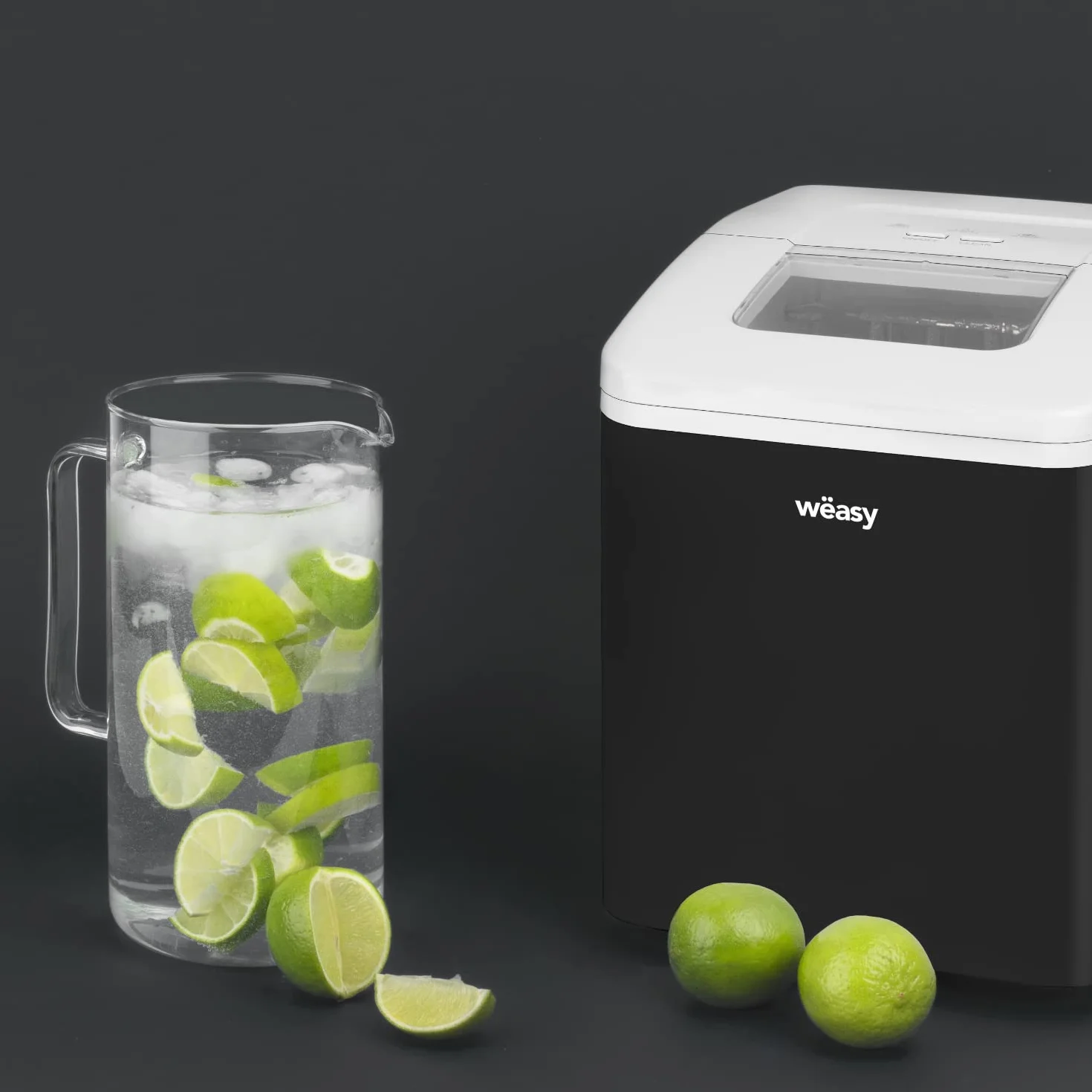 Weasy Máquina para hacer cubitos de hielo KW12, 120 W, bandeja extraíble, 12kg de hielo al día