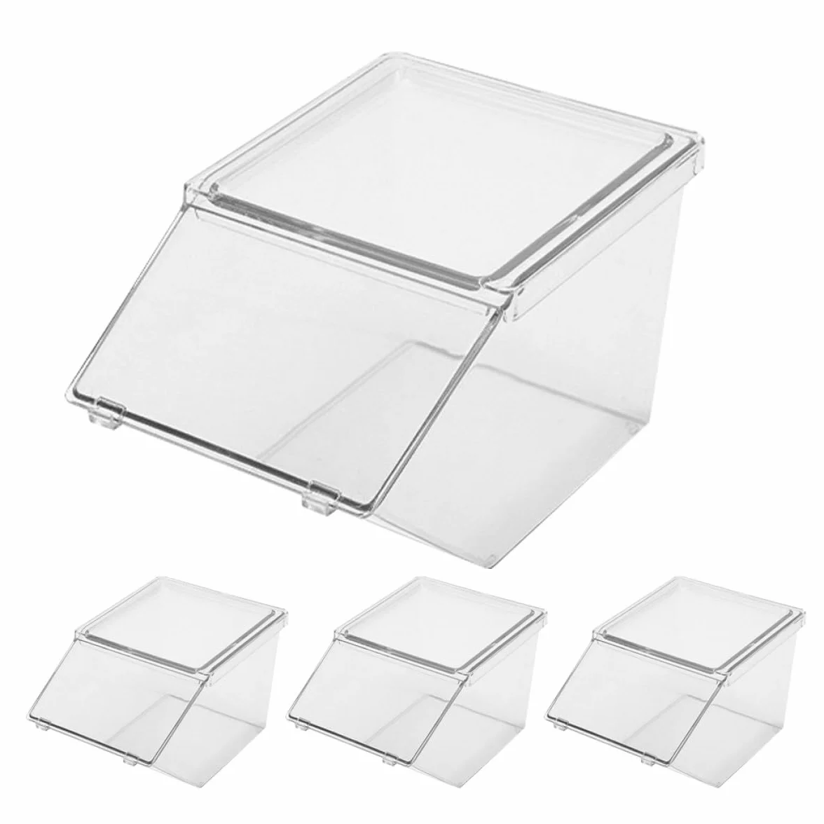 INOOMP Caja de Almacenamiento para Bolsitas de Té de Acrílico 4piezas | Organizador de Sobremesa, Superficie Lisa, Mantiene Pequeños Objetos Ordenados