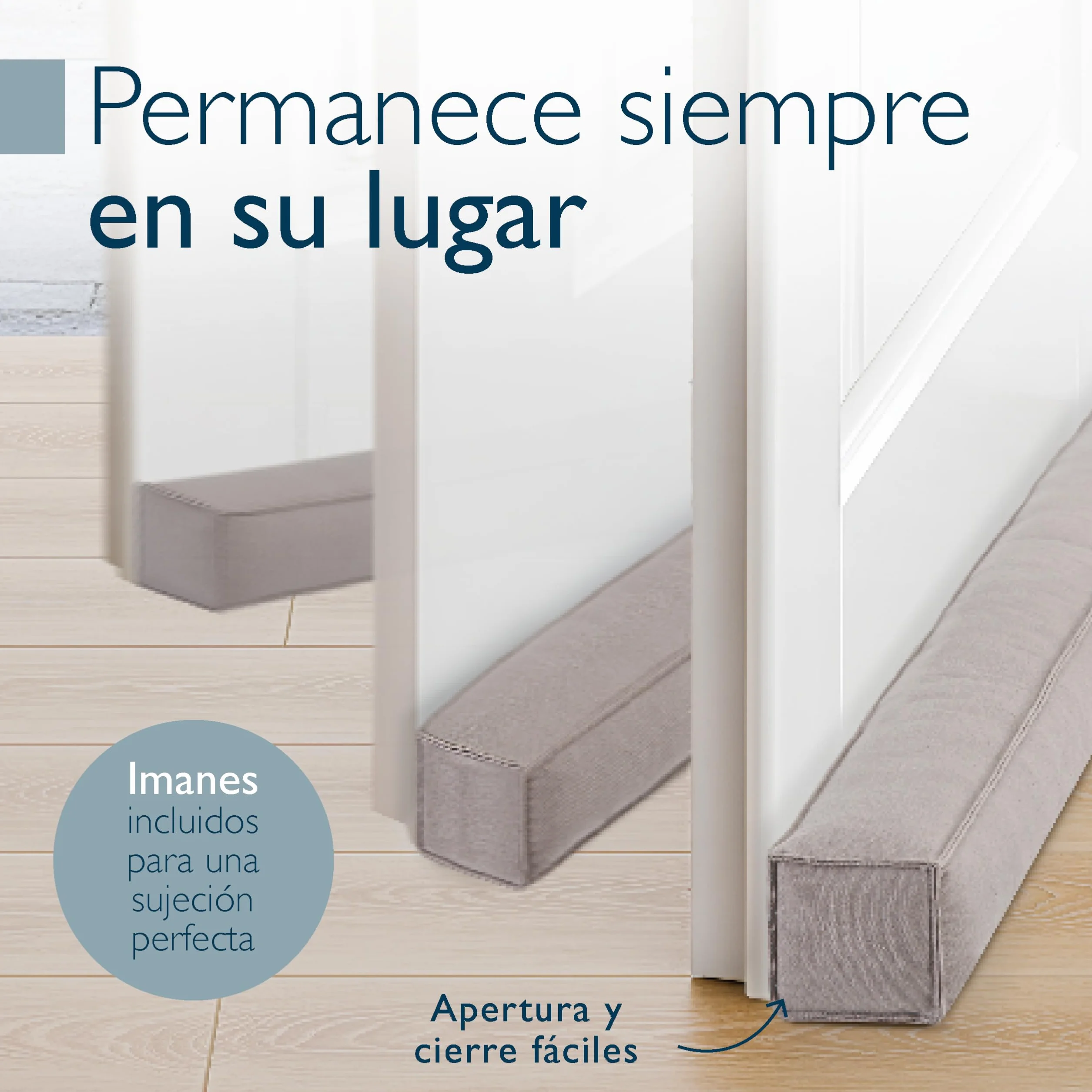Beautissu Burlete Magnético Puerta Entrada 90 cm Gris Claro Aislante Frío