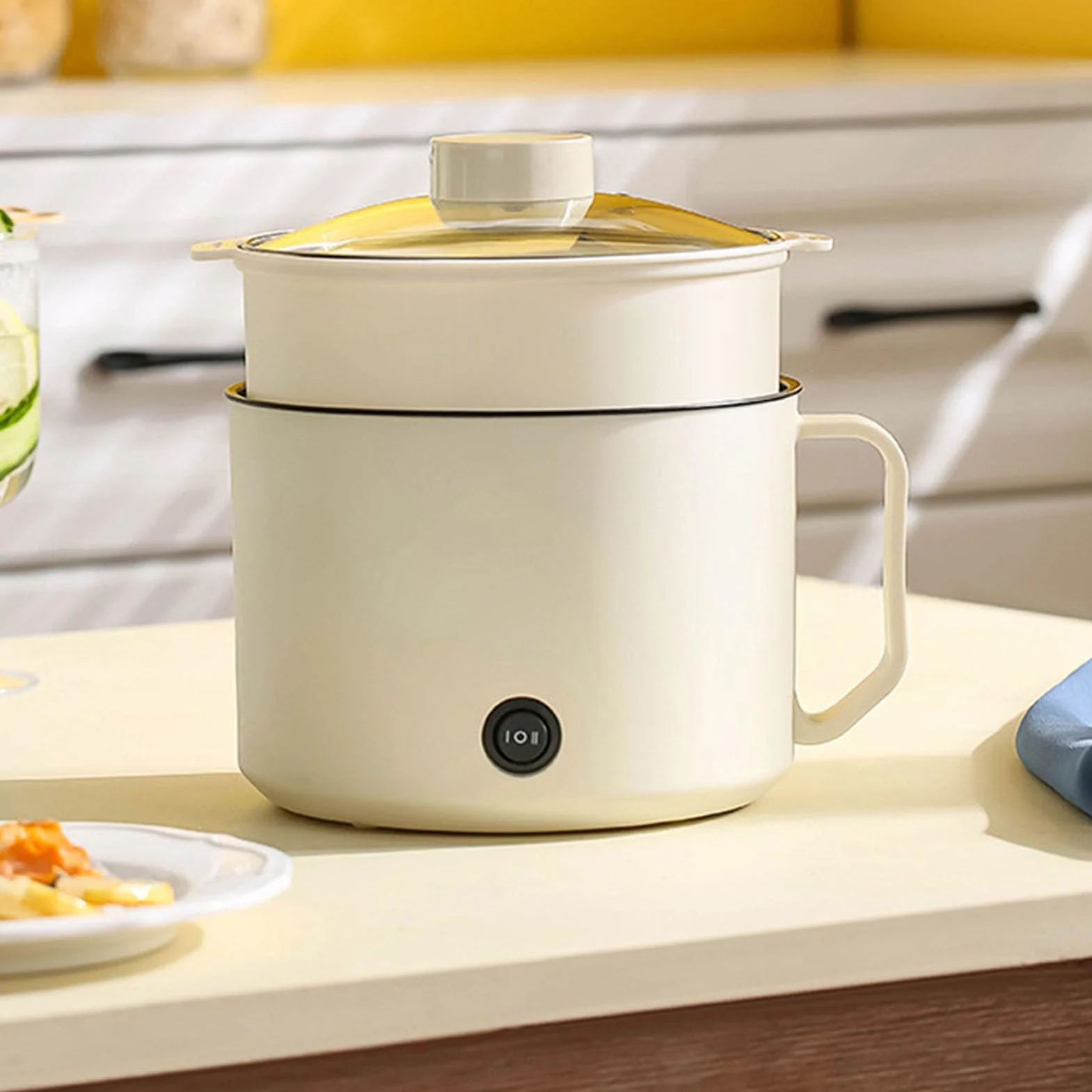 Olla Caliente Eléctrica Multifuncional Mini Cocina Portátil para Sopa de Fideos con Tecnología Maifanshi