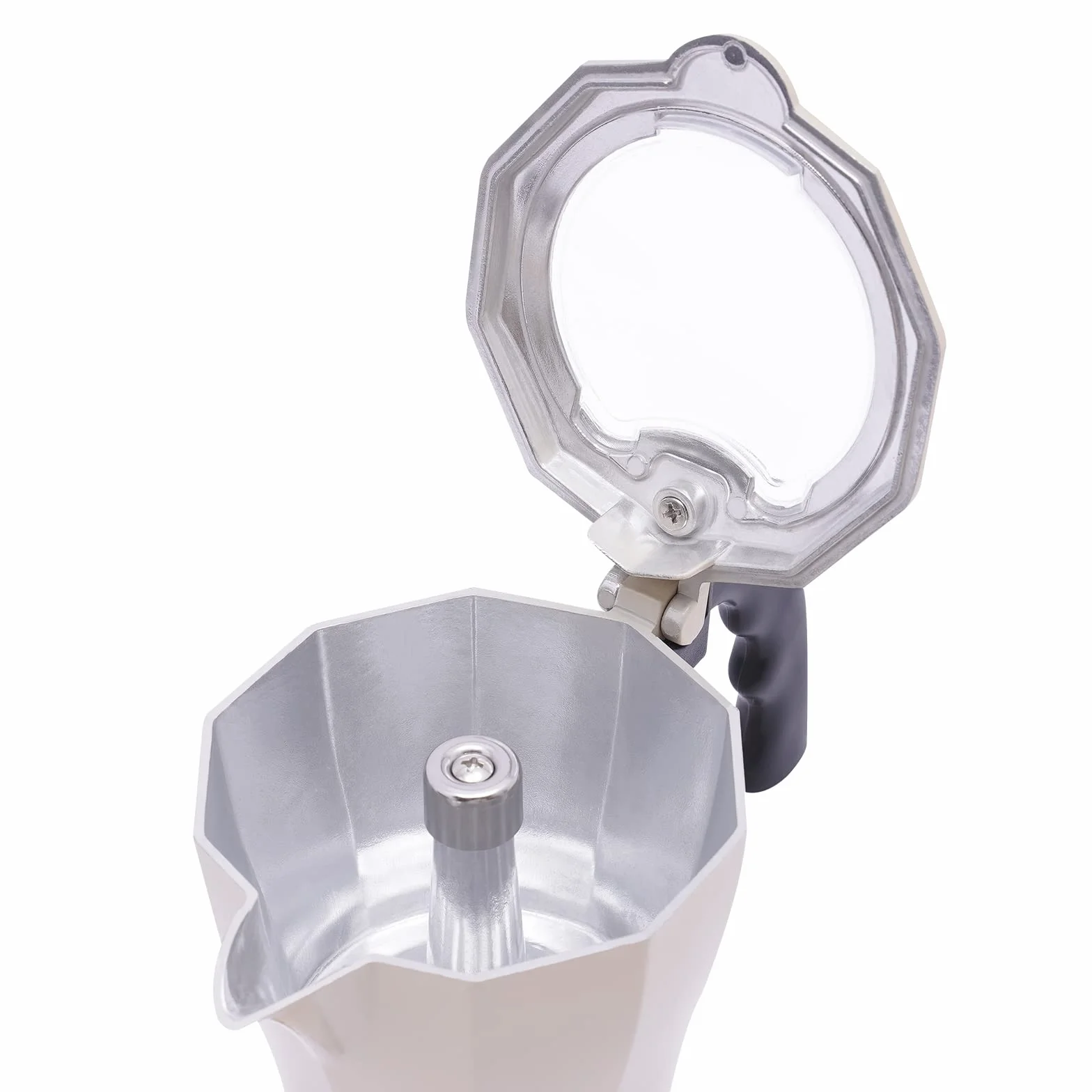 Cafetera eléctrica italiana 6 tazas espresso 10,2 x 19,5 cm blanco arroz