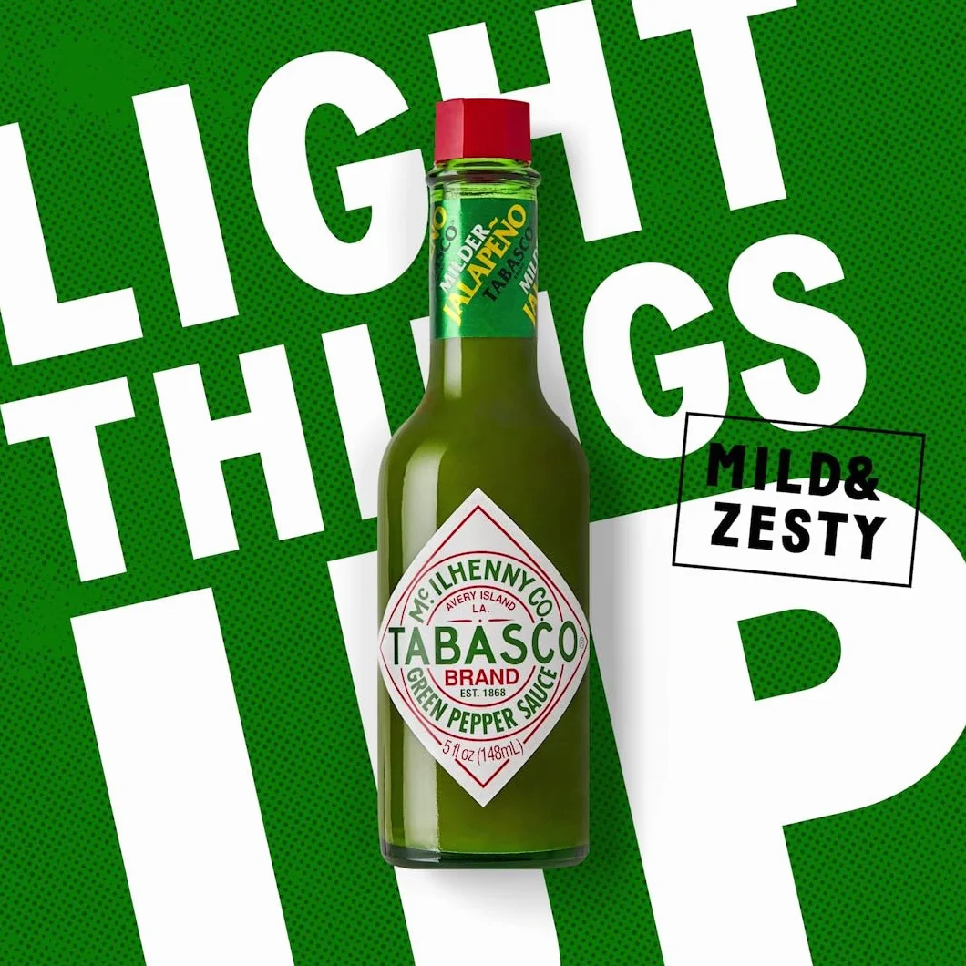 Tabasco Verde Salsa Picante Sabor Suave 60 ml Chiles Jalapeños Tex-mex