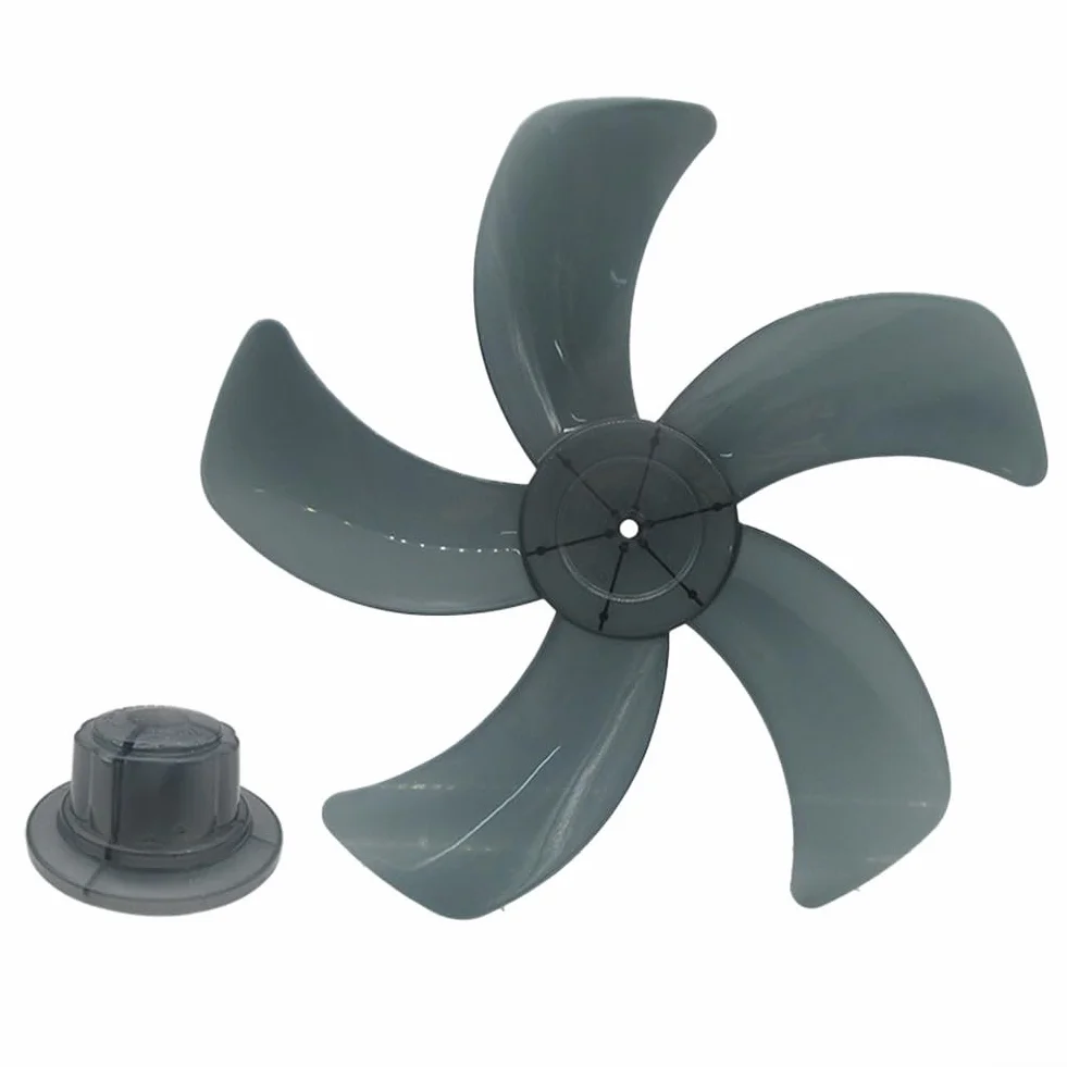 Besttoolifes Hoja de ventilador portátil de 16 pulgadas para ventiladores de pedestal, mesa y pared, radio de 20 cm, diseño de plástico de 5 hojas, refrigeración de bajo ruido, gris, compatible con