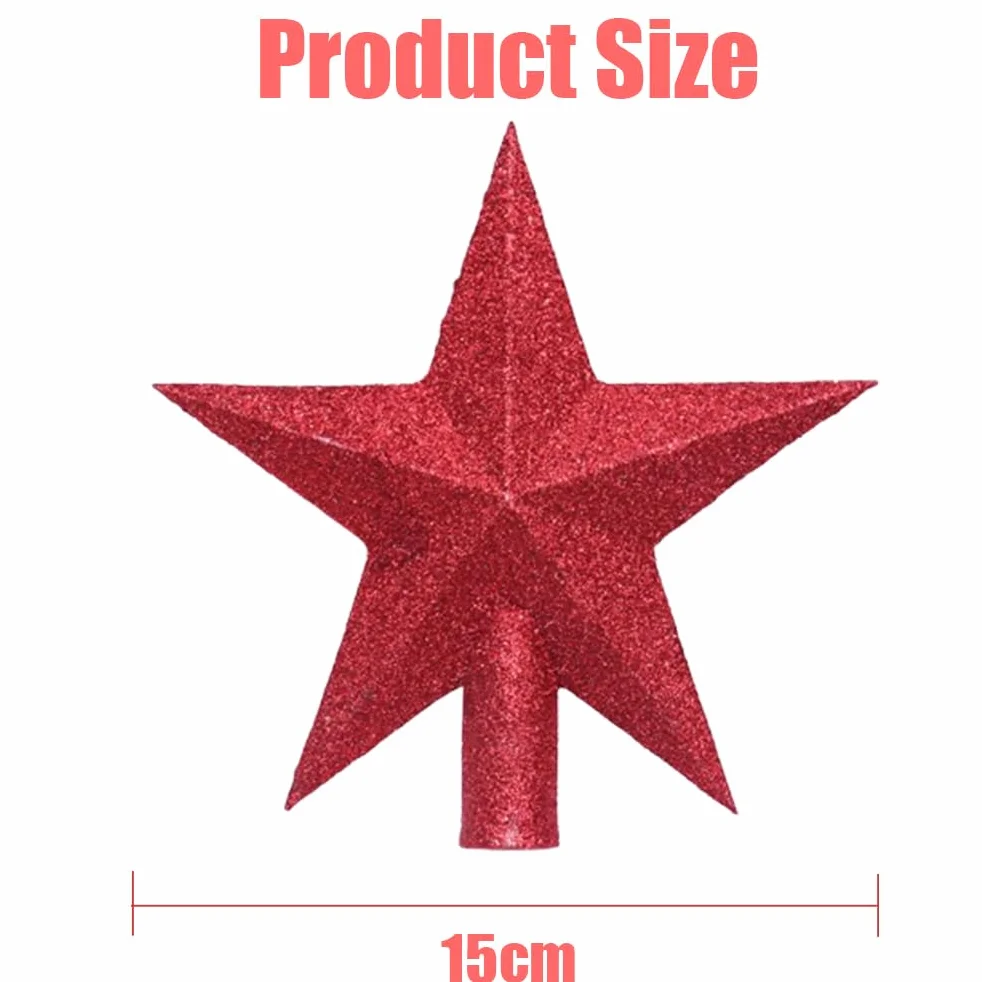 Sombrero para el Árbol de Navidad con Estrellas Brillantes - Rojo