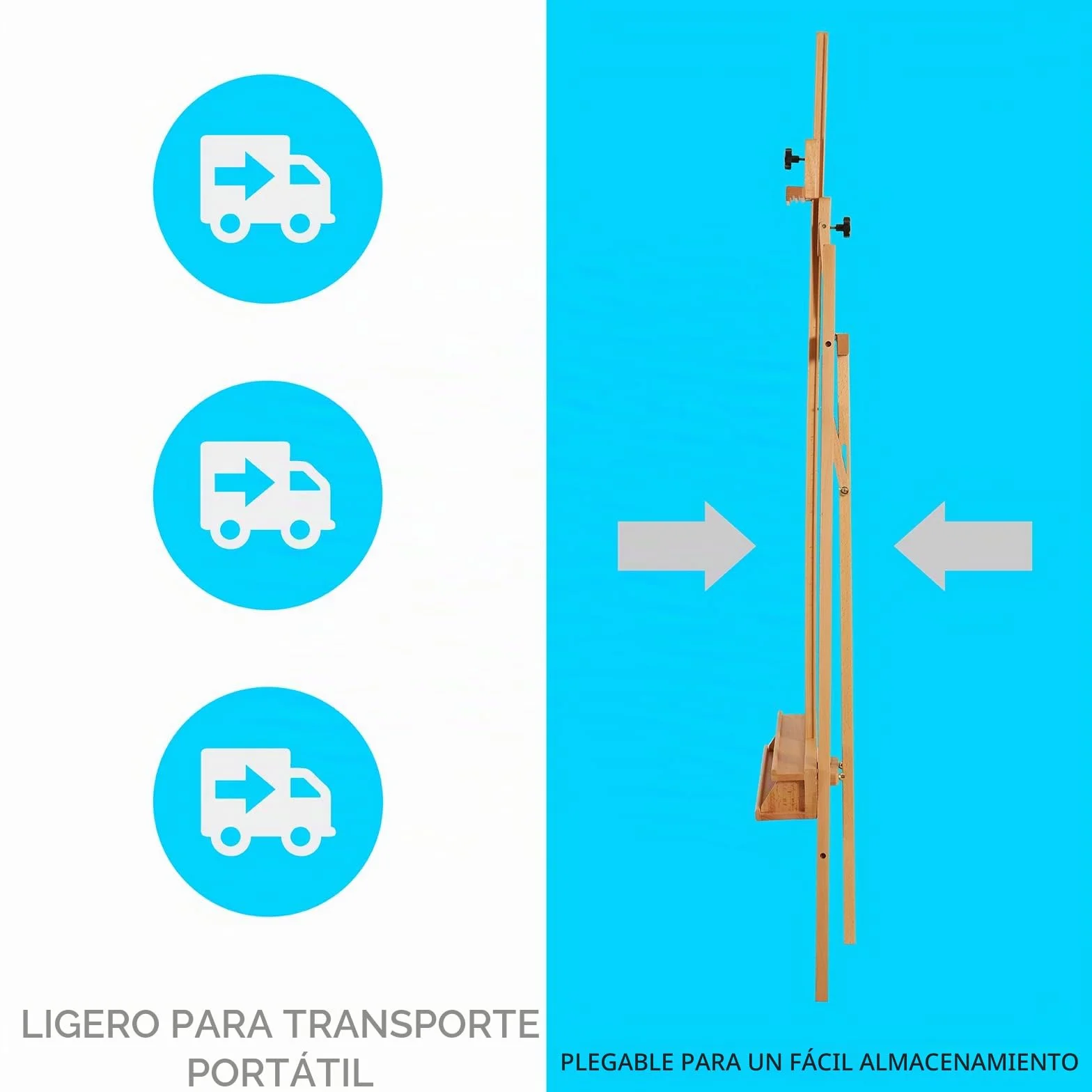 MEEDEN Caballete de Madera de Haya Ajustable, Caballete inclinable para el Suelo, con Capacidad para Lienzo de hasta 122 cm