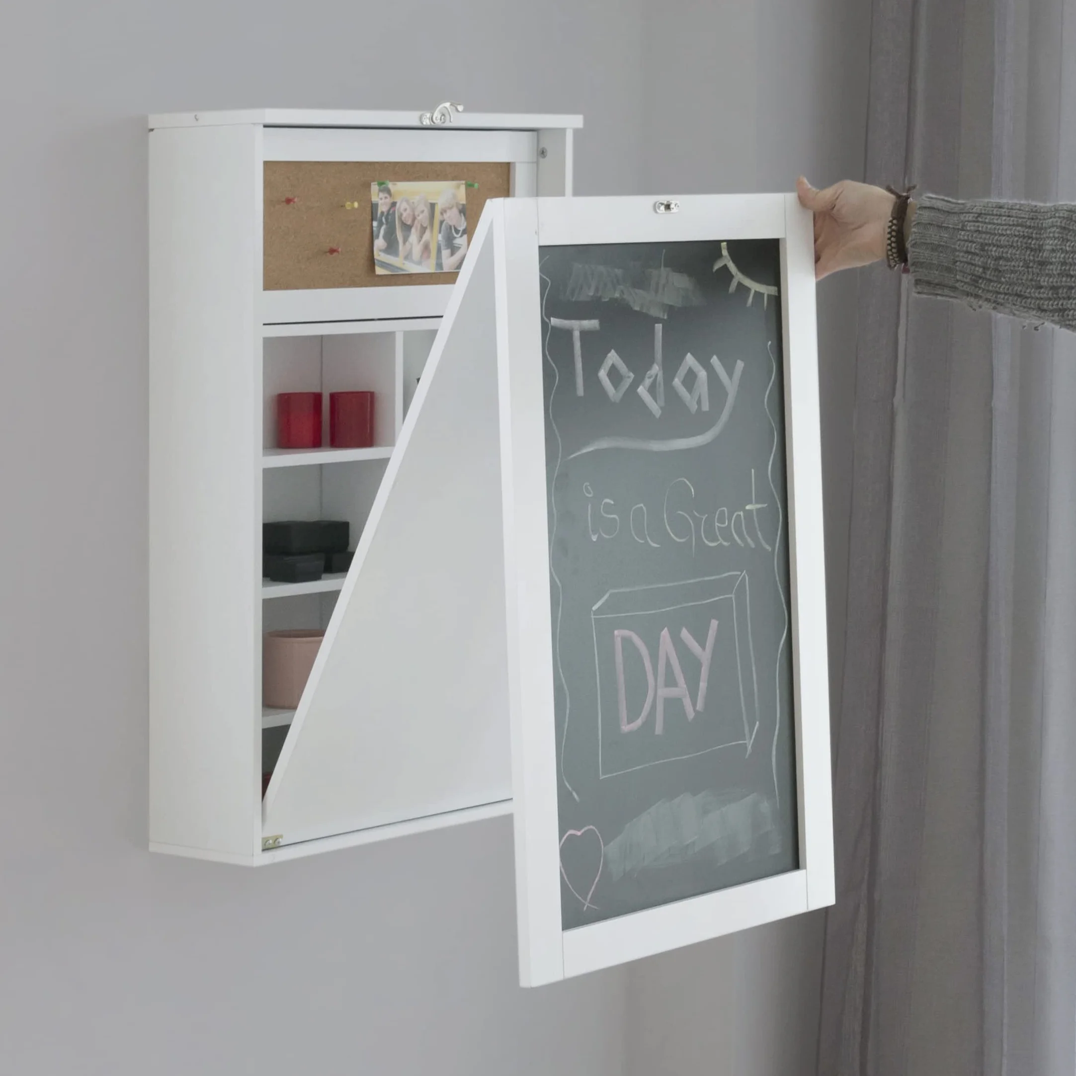 InnovaGoods Mesa Plegable de Pared Woldy 80x50x18 cm Blanco