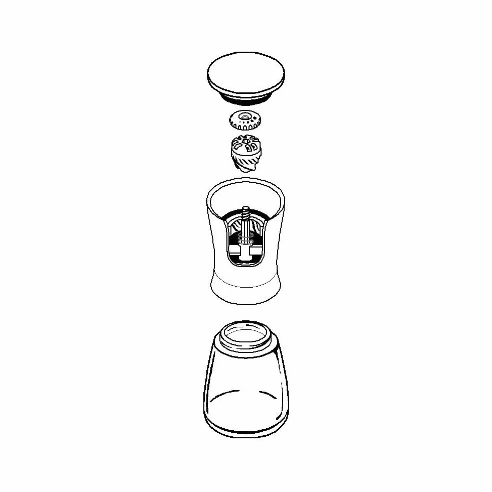 WMF Trend - Molinillo Cerámio de Especias 14cm, Apto para lavavajillas, Cristal, Tapa Color Negro