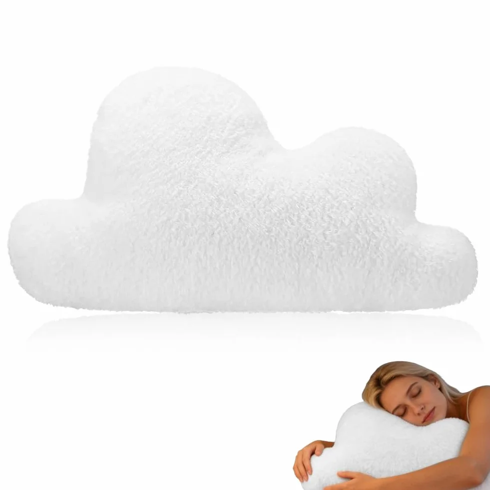 RANJIMA Cojín de peluche nube decorativo blanco para sofá cama