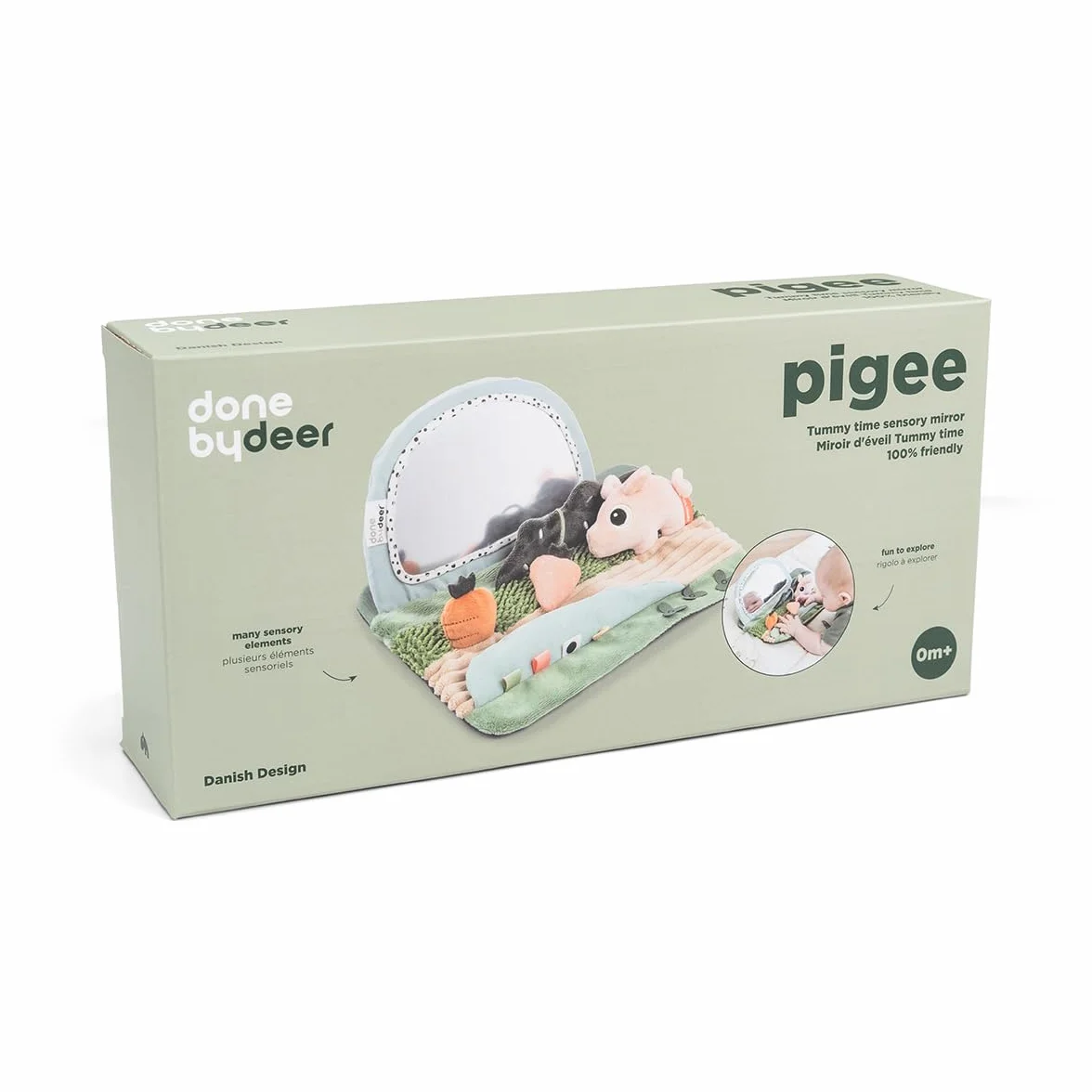 Done by Deer Espejo sensorial Tummy Time Tiny Farm Mezcla Color